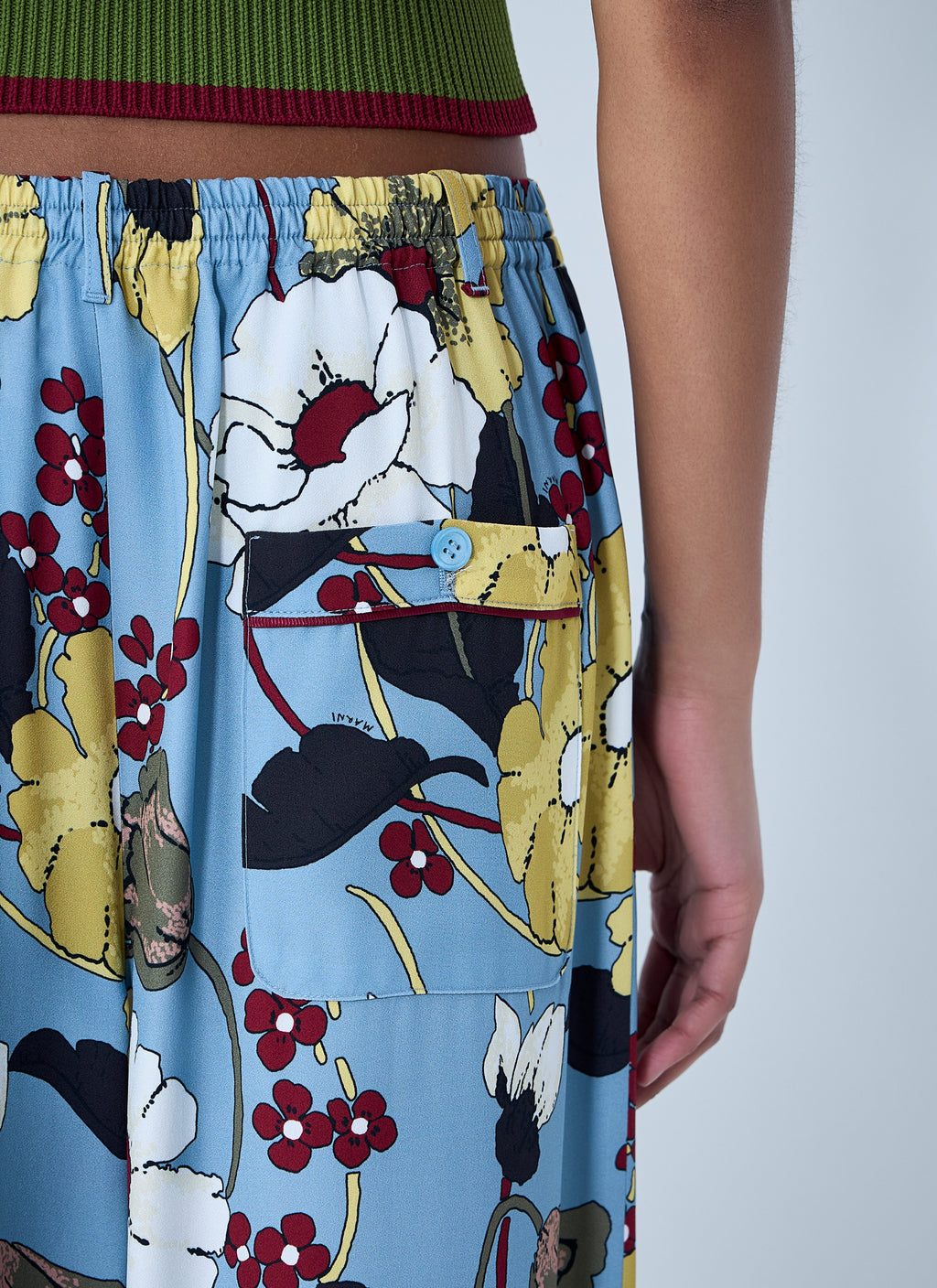 Wide-Leg Floral Trousers