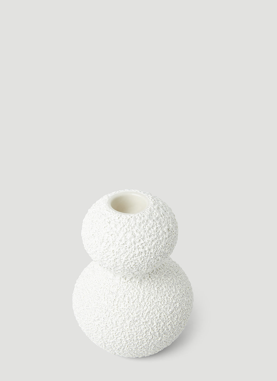 Set of Two Lava & Bone Candlestick Holders