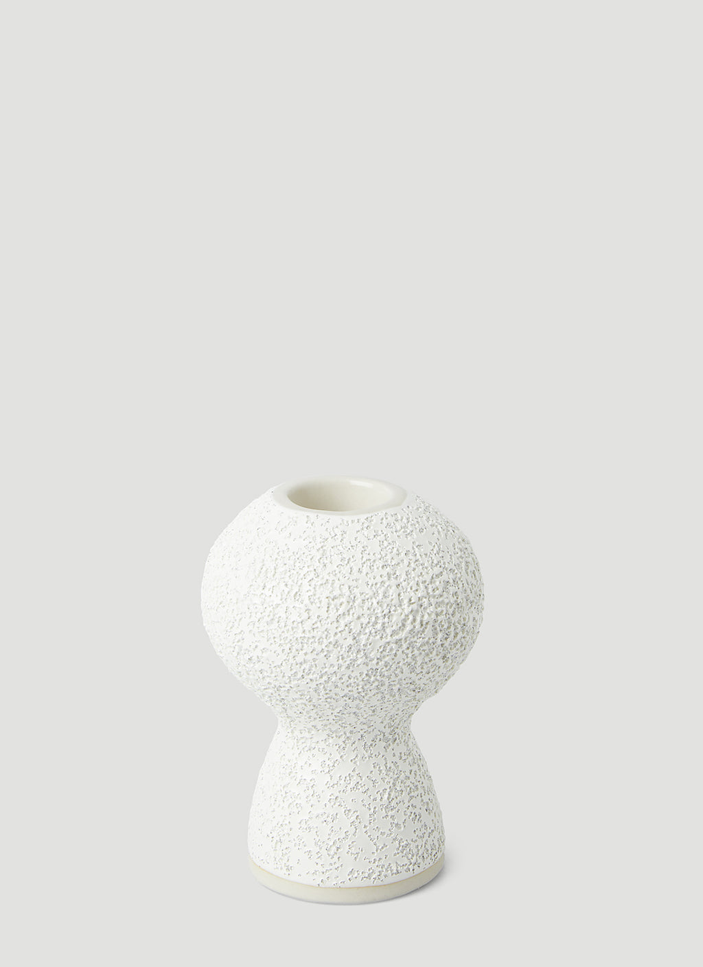 Set of Two Lava & Bone Candlestick Holders