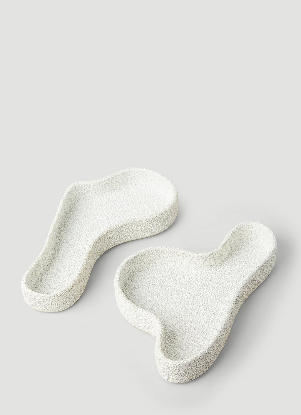 Set Of Two Lava & Bone Curved Trays
