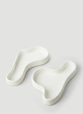 Set Of Two Lava & Bone Curved Trays