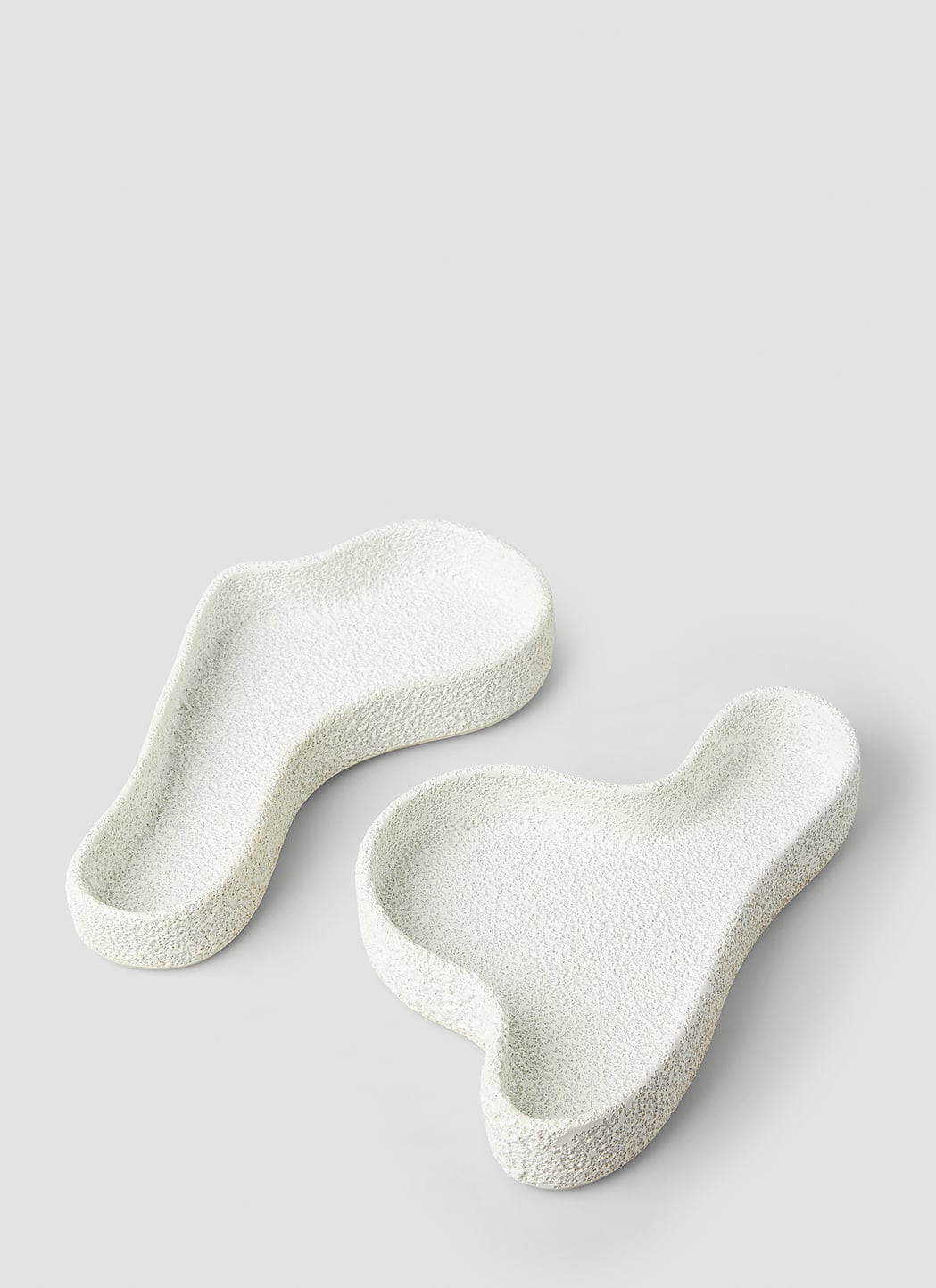 Set Of Two Lava & Bone Curved Trays