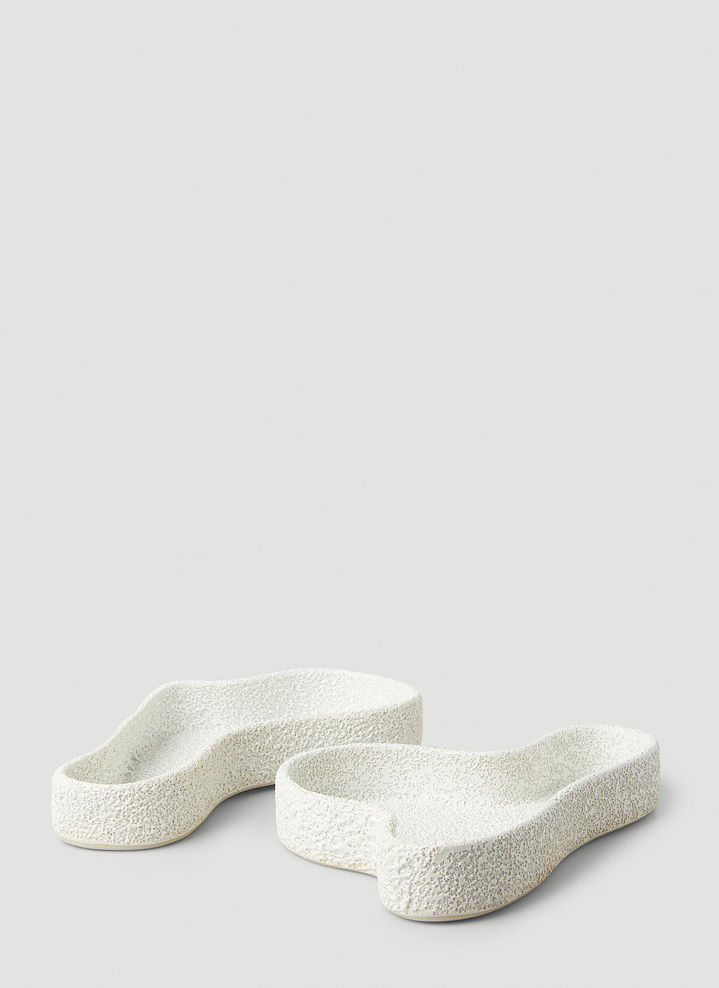 Set Of Two Lava & Bone Curved Trays