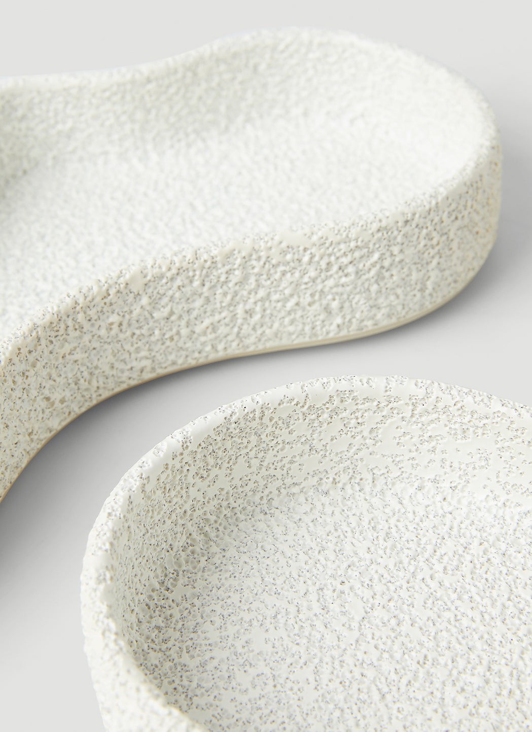 Set Of Two Lava & Bone Curved Trays