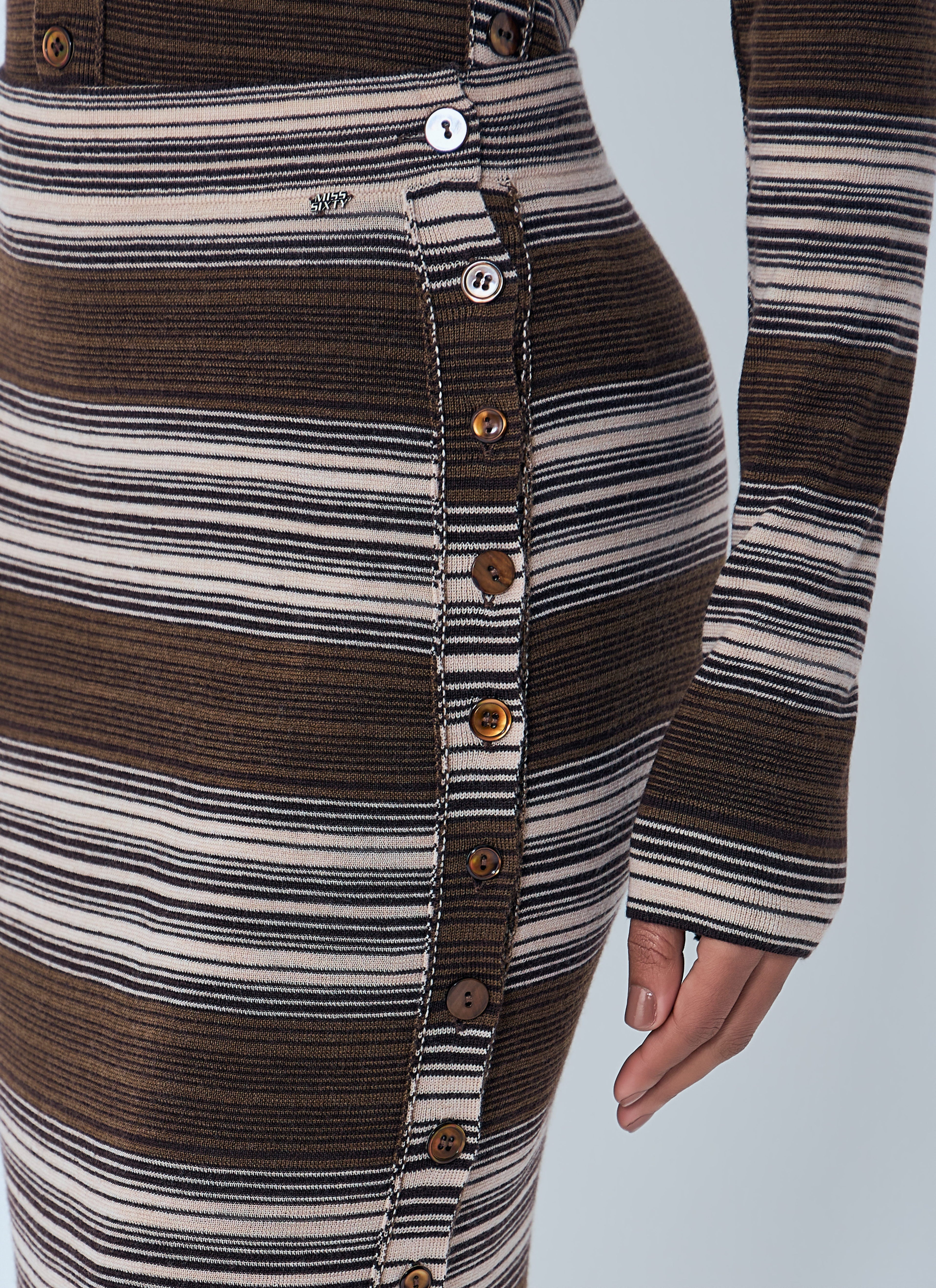 Stripe Knit Maxi Skirt
