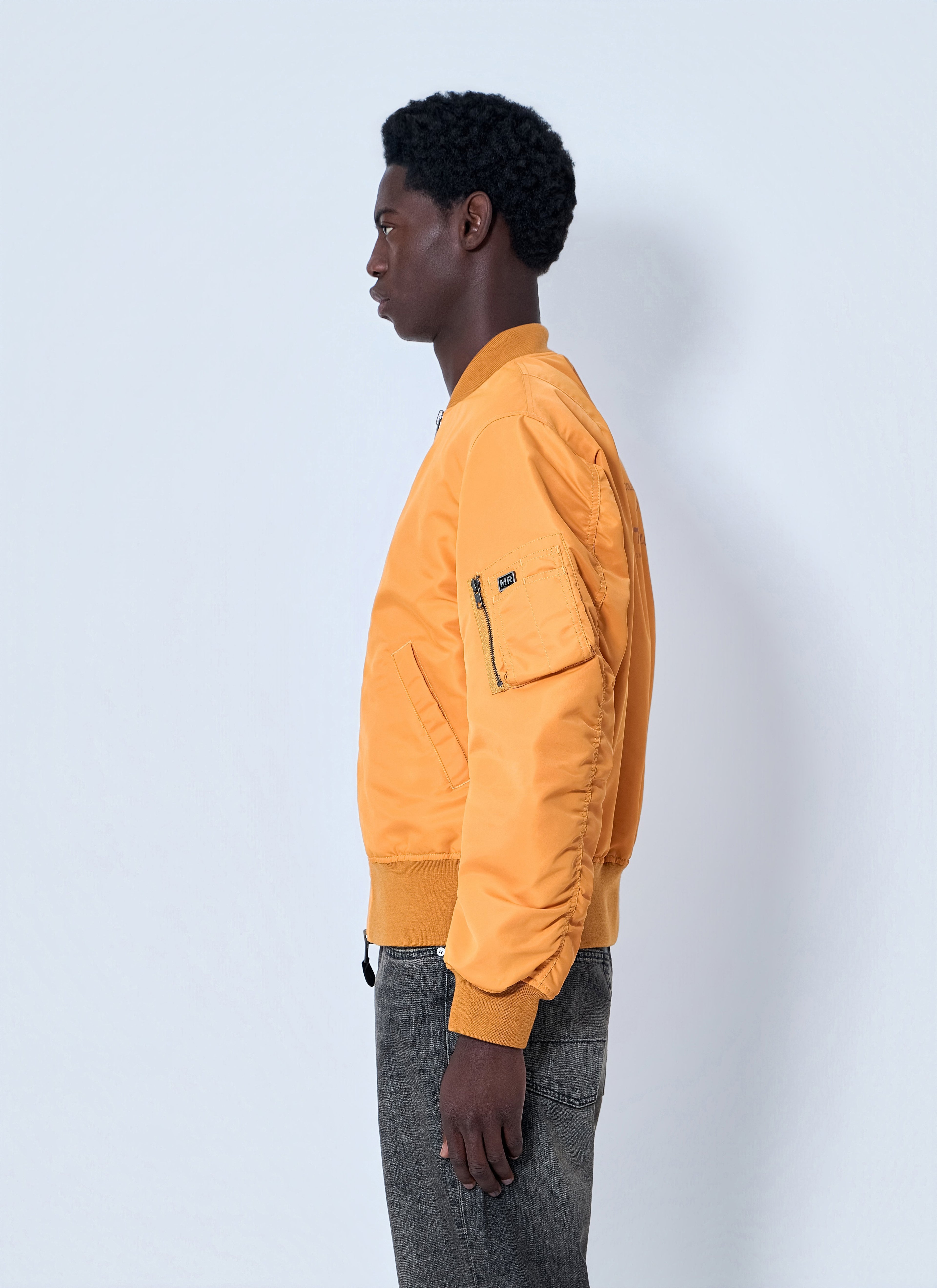 Bomber Jacket with Ribbed Trims