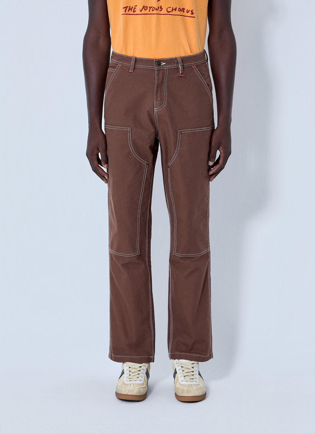 Contrast Stitch Cargo Trousers