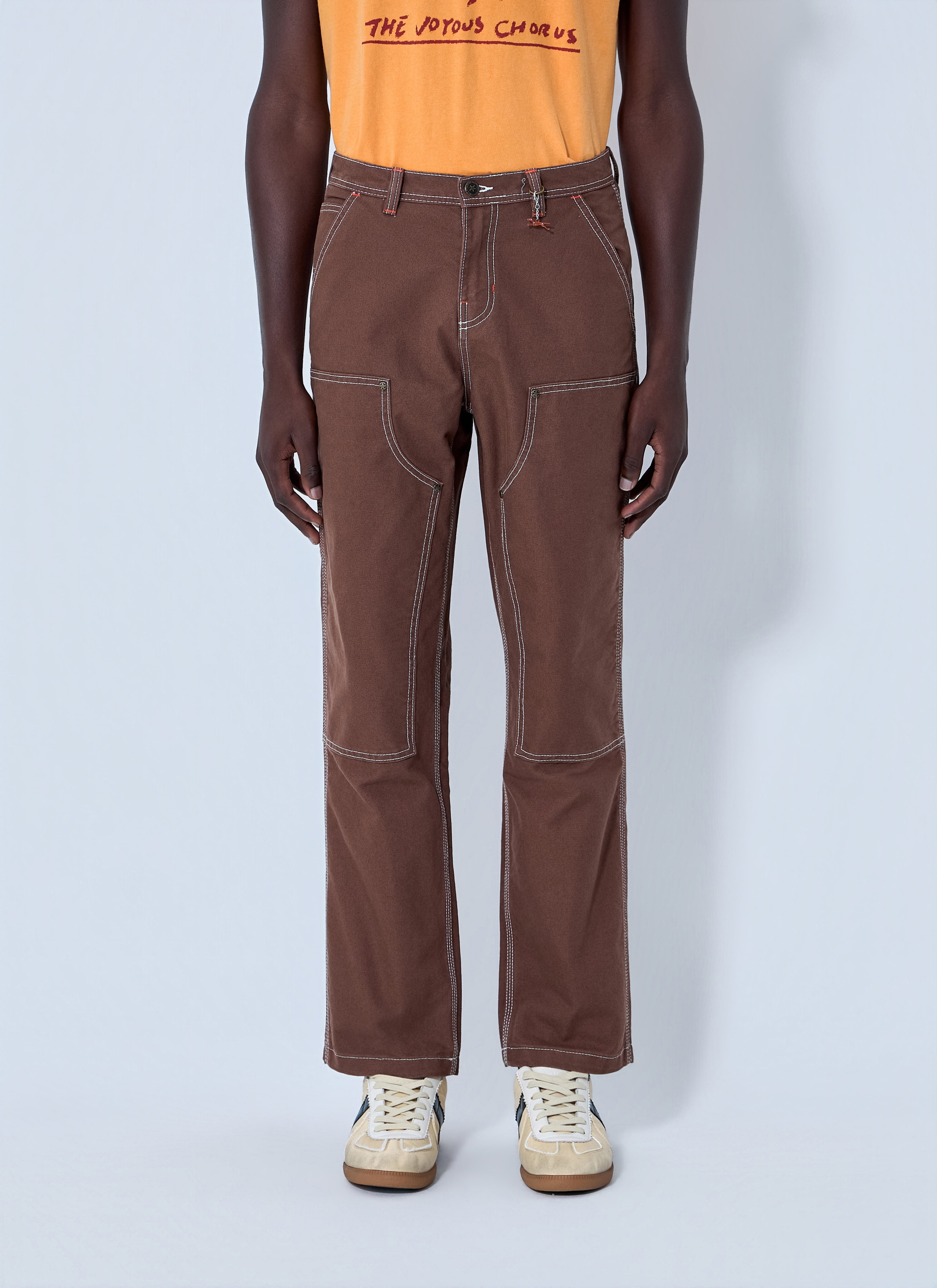 Contrast Stitch Cargo Trousers