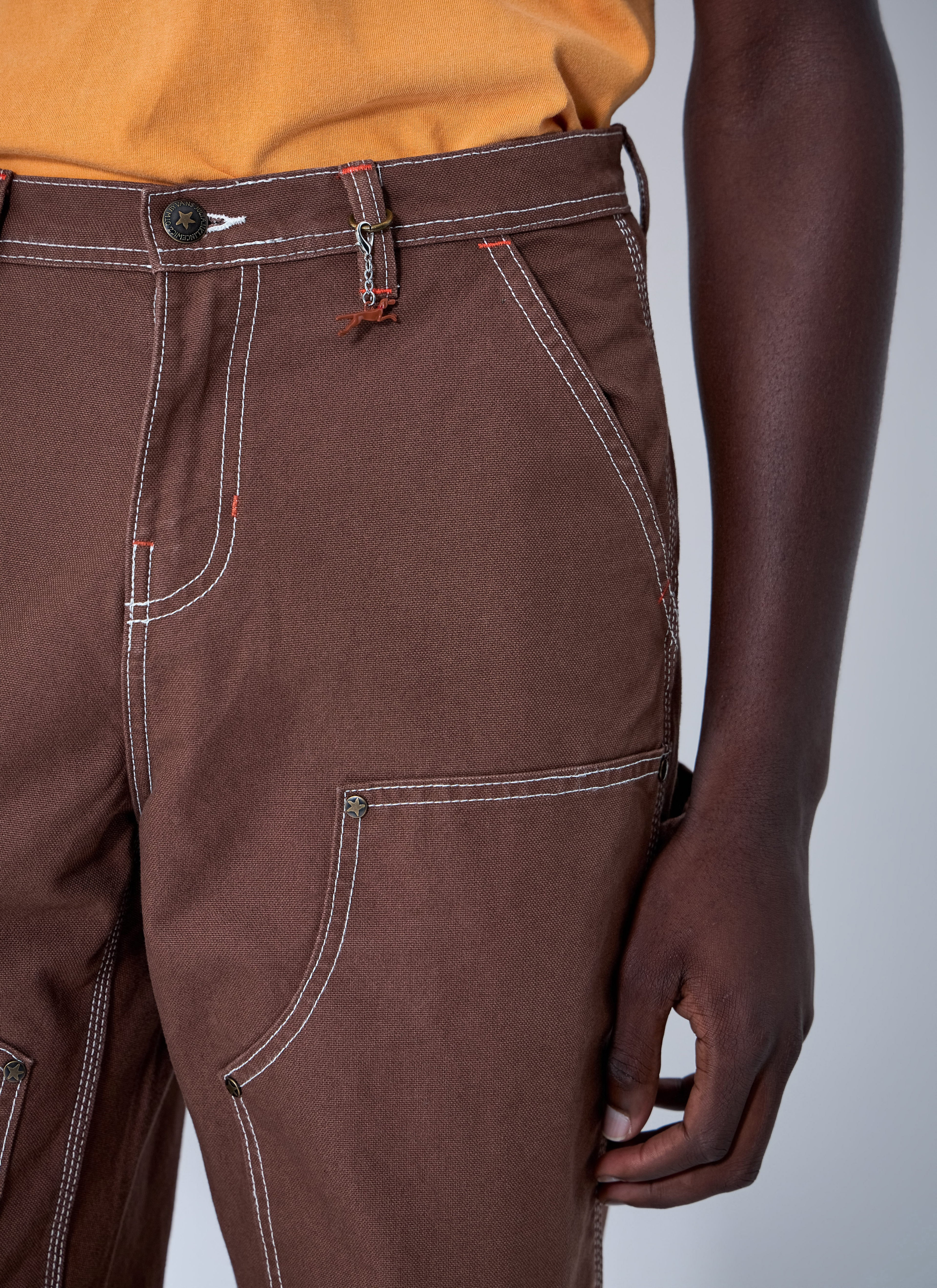 Contrast Stitch Cargo Trousers