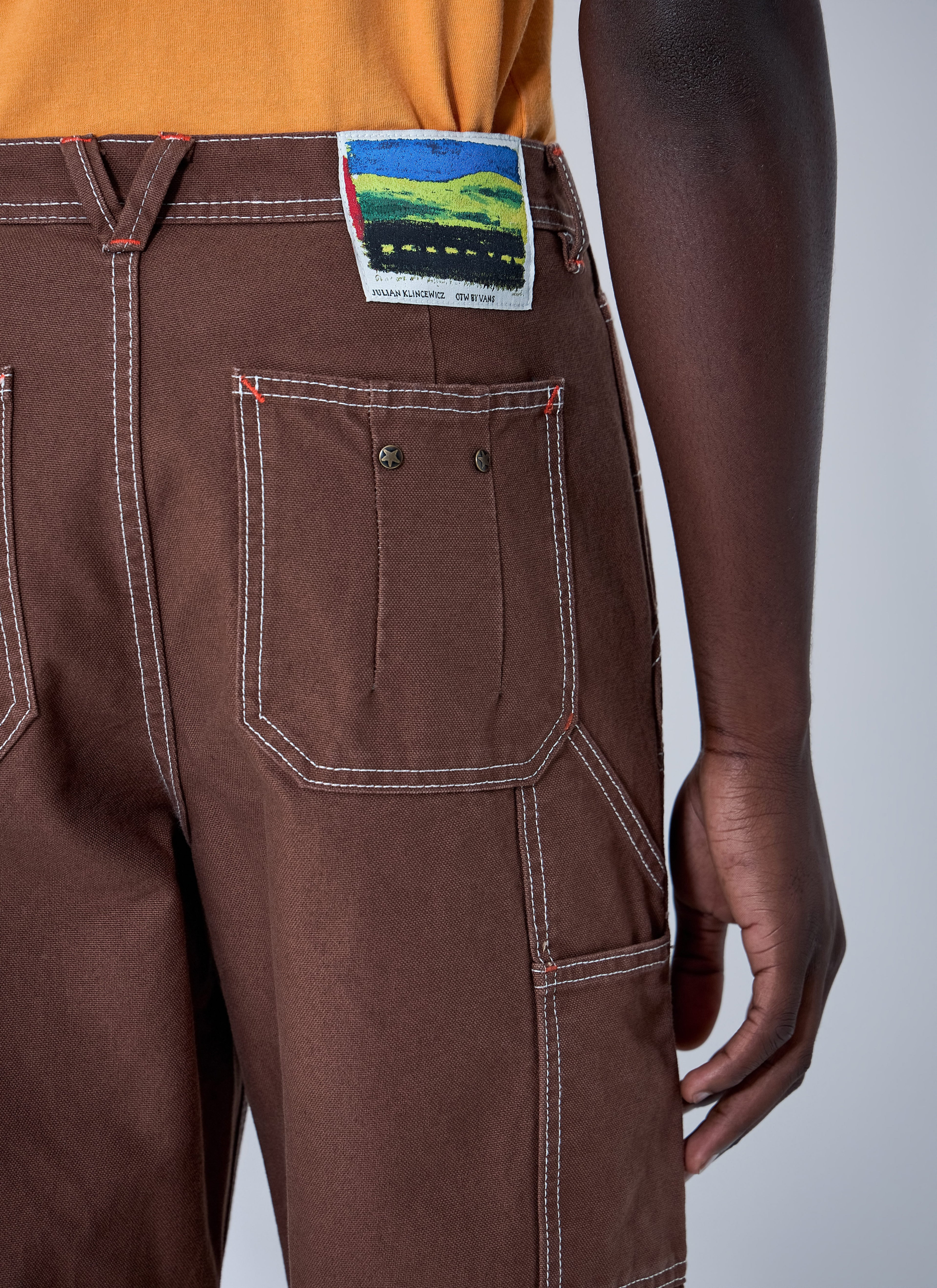 Contrast Stitch Cargo Trousers