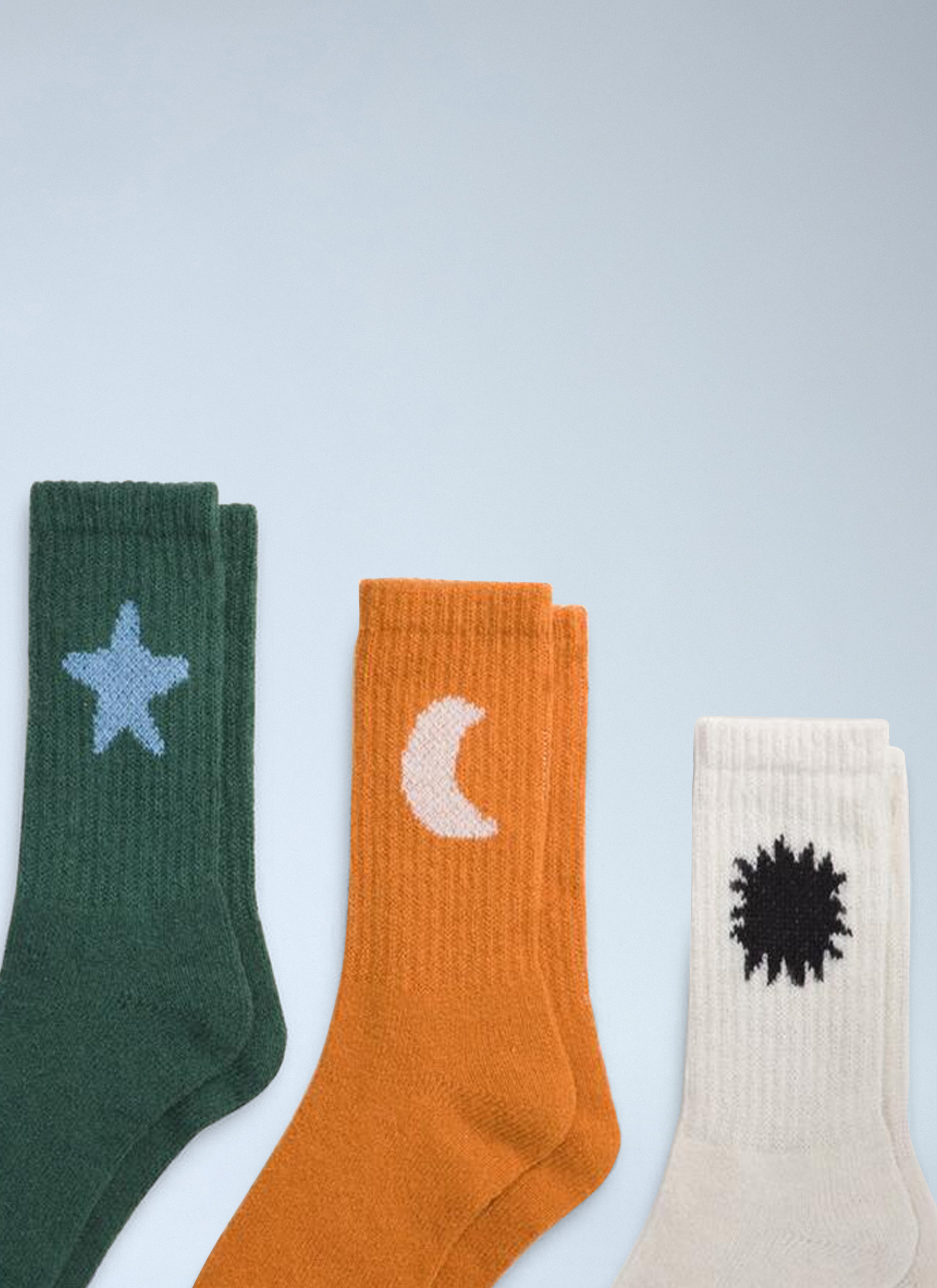 Patterned Crew Socks Set