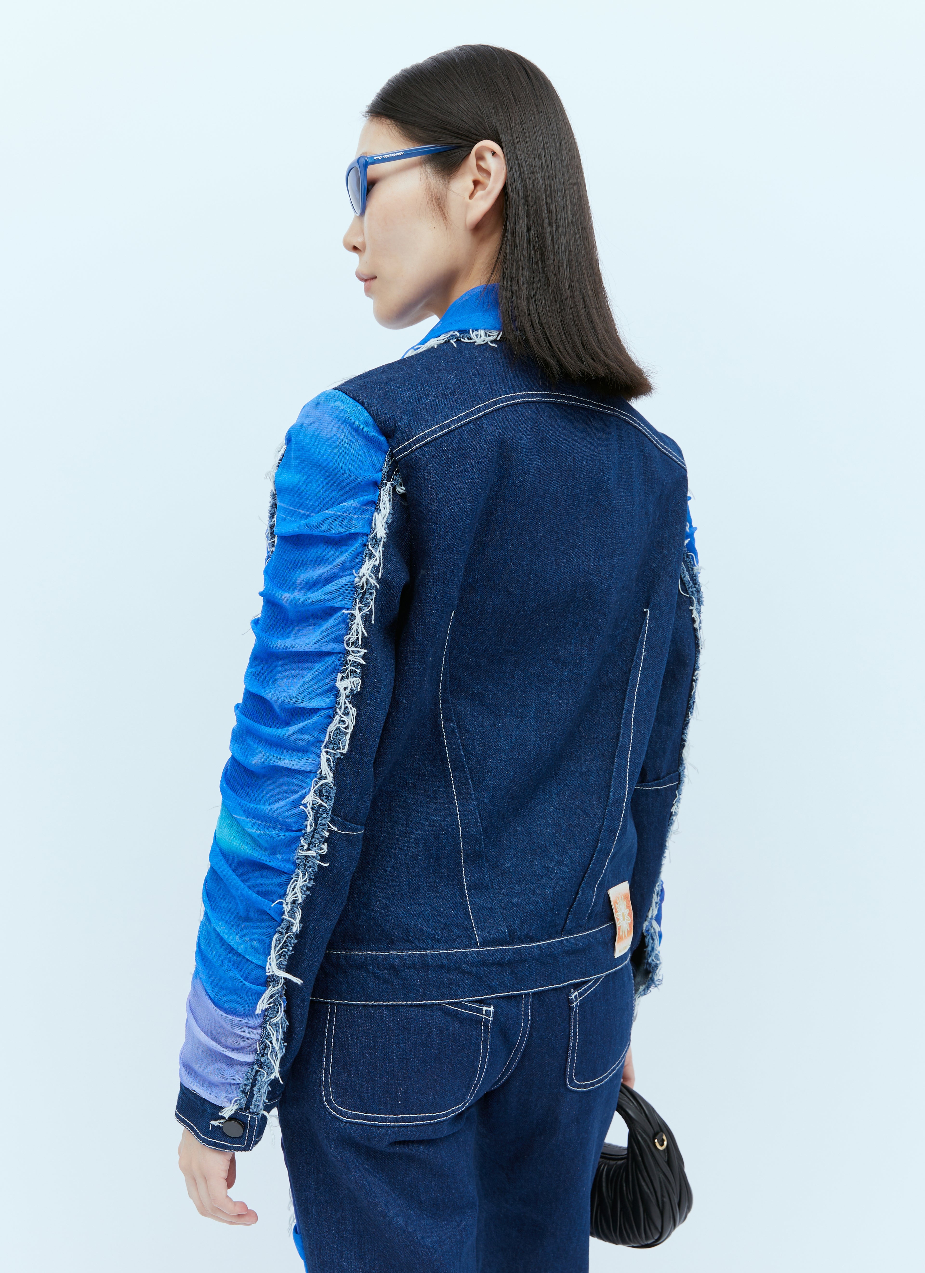 Mesh Construction Denim Jacket