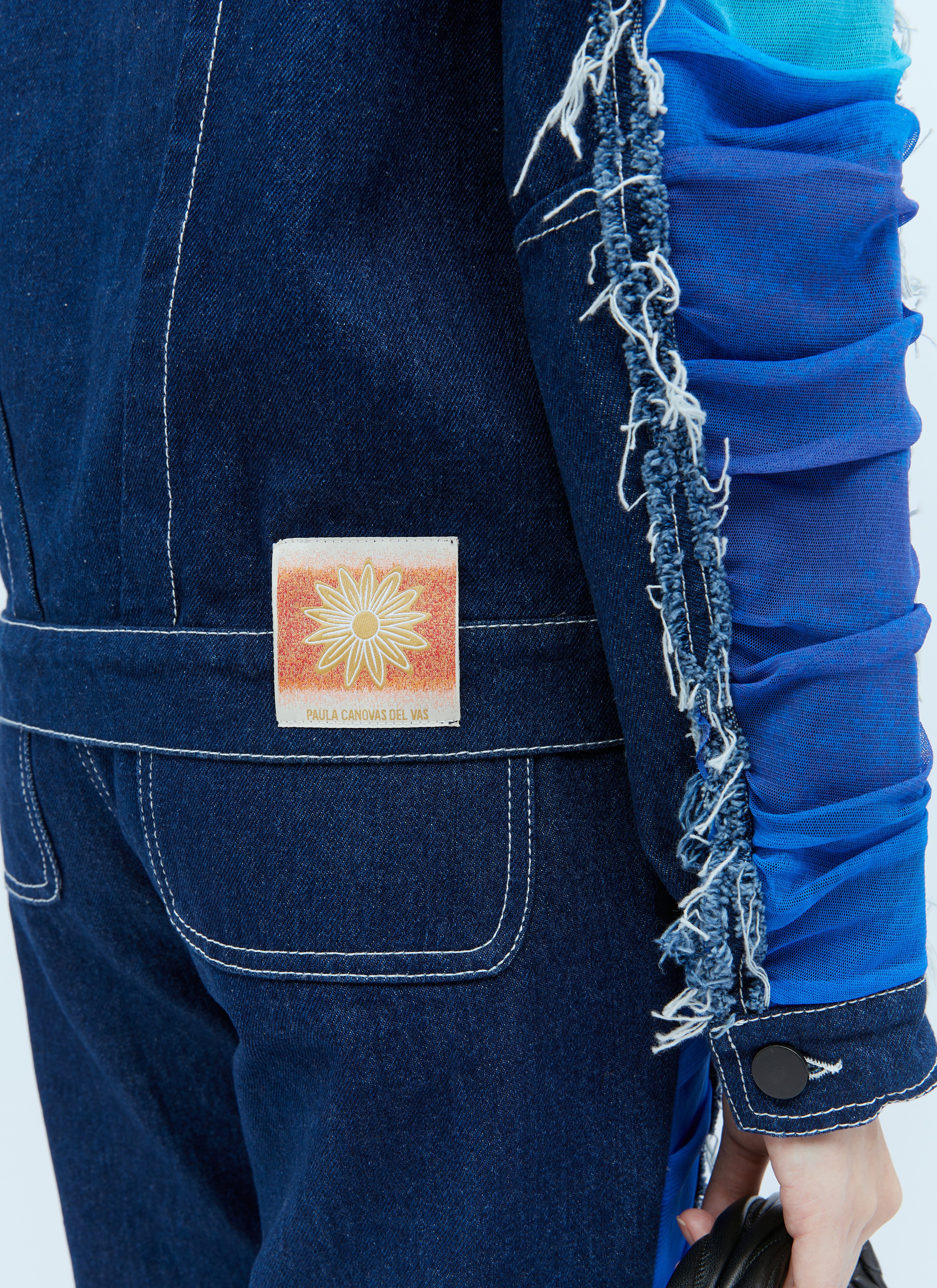 Mesh Construction Denim Jacket