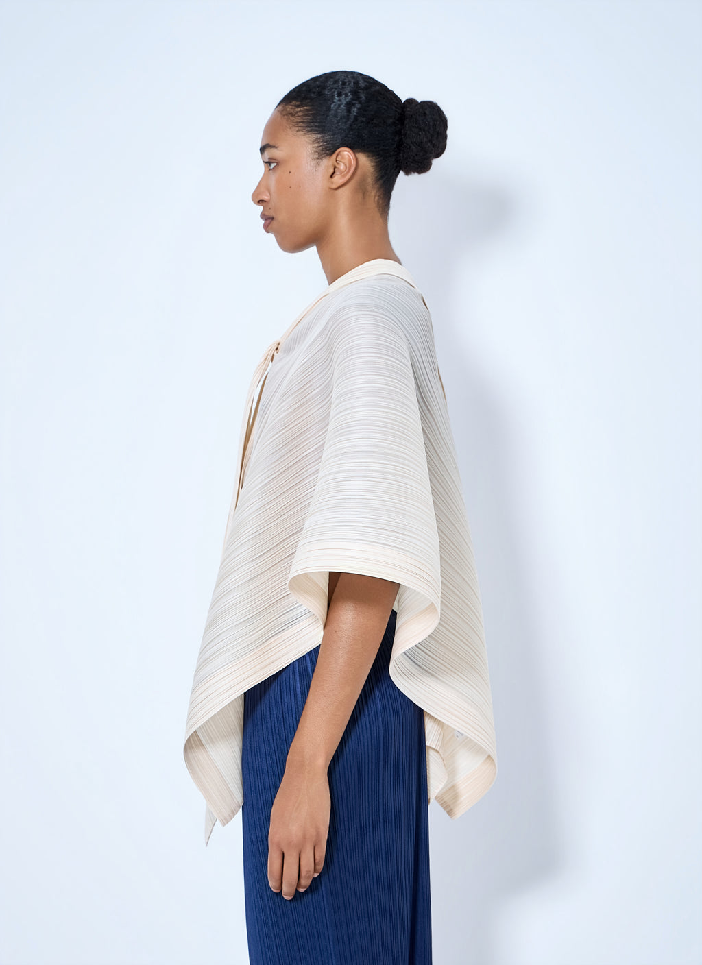 Pleated Cape Blouse