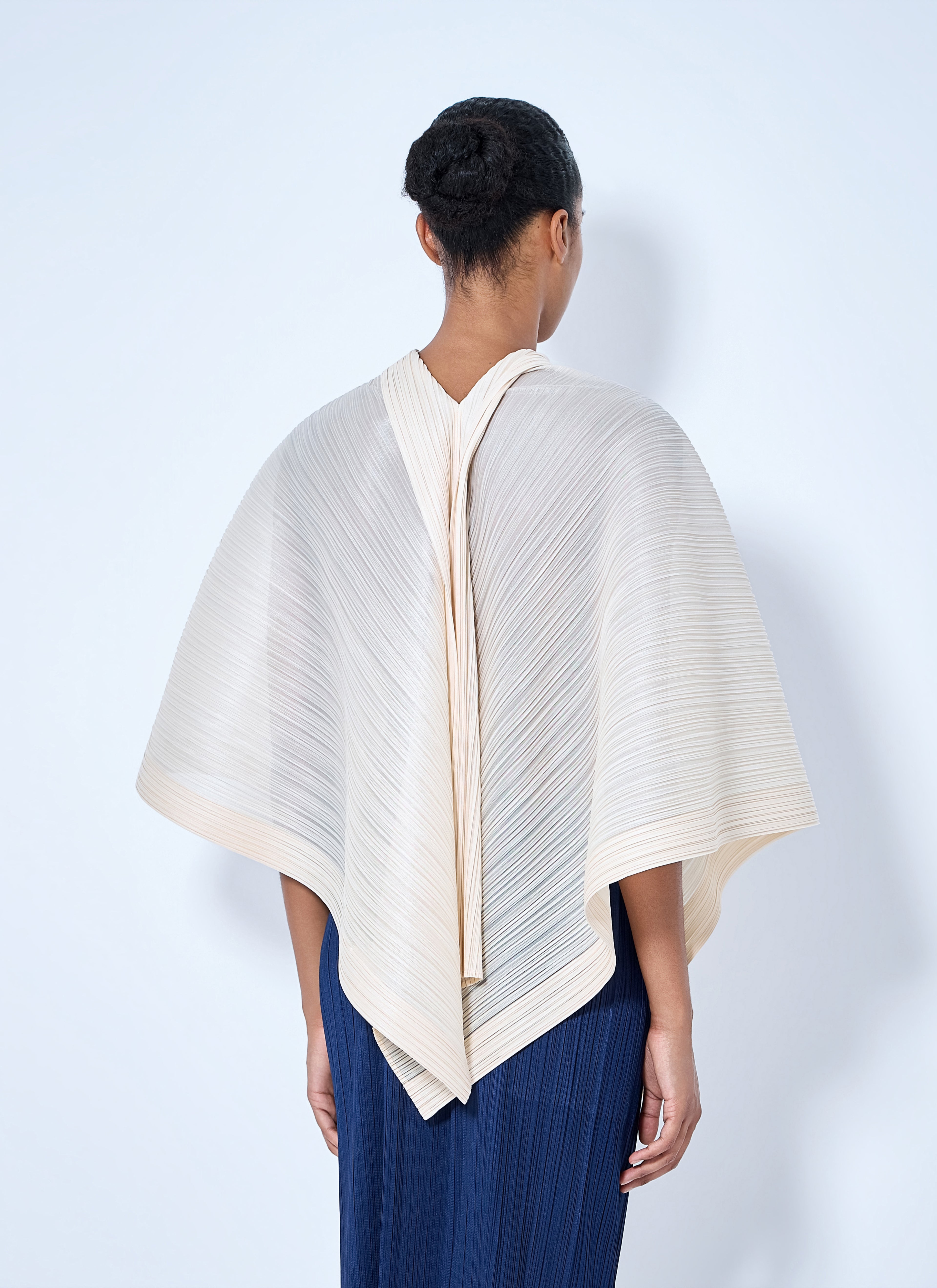 Pleated Cape Blouse