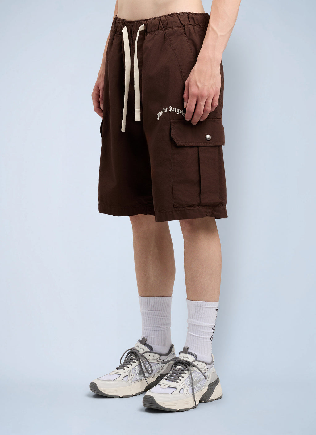 Curved Logo Loose Cargo Shorts