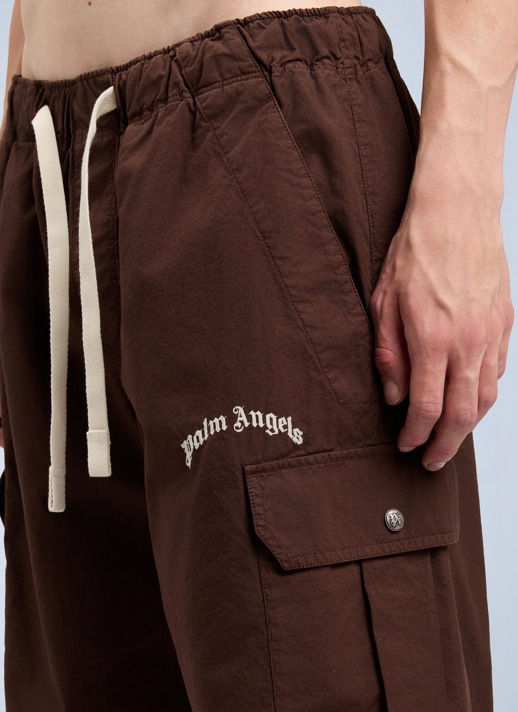 Curved Logo Loose Cargo Shorts