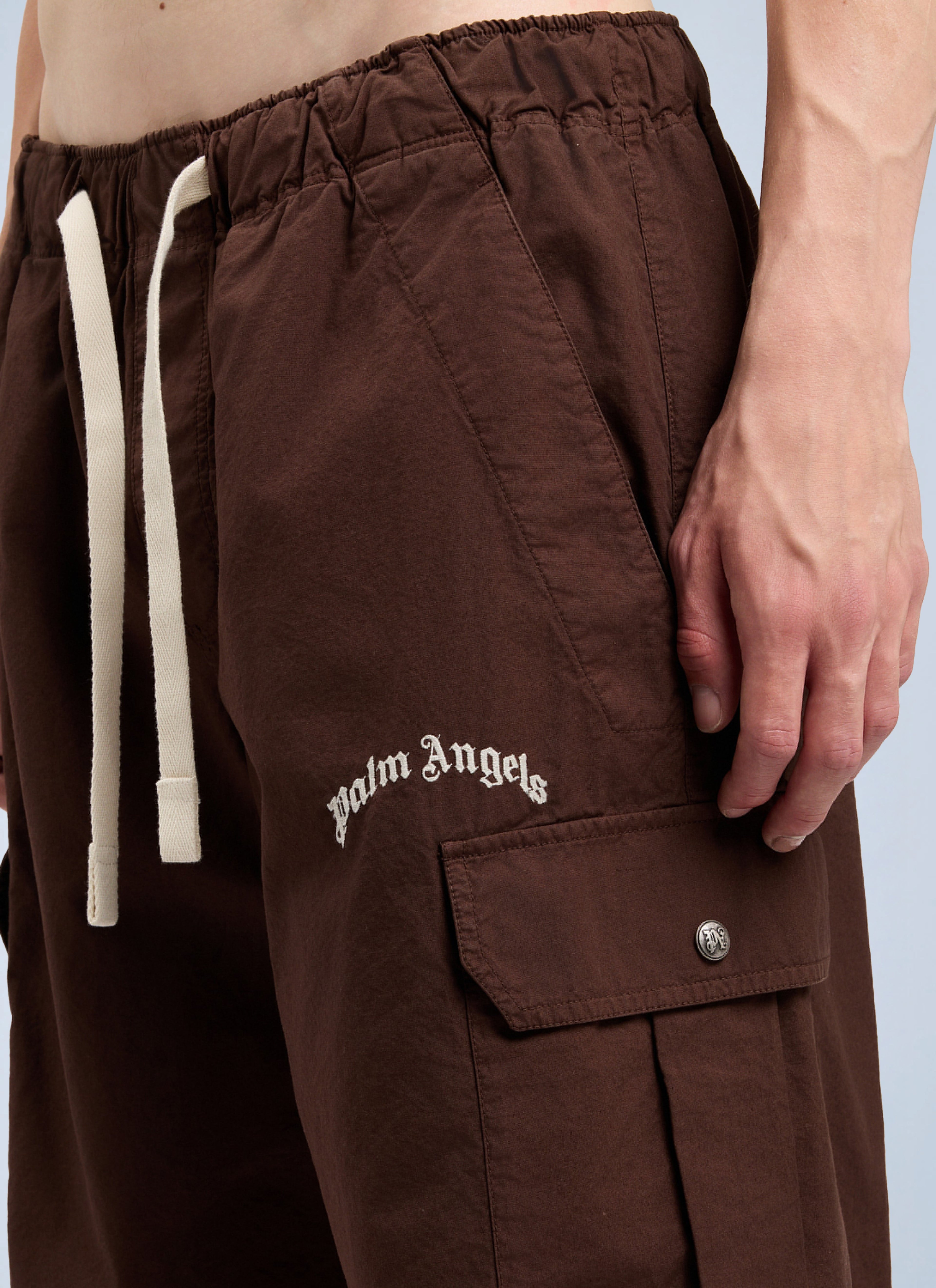 Curved Logo Loose Cargo Shorts
