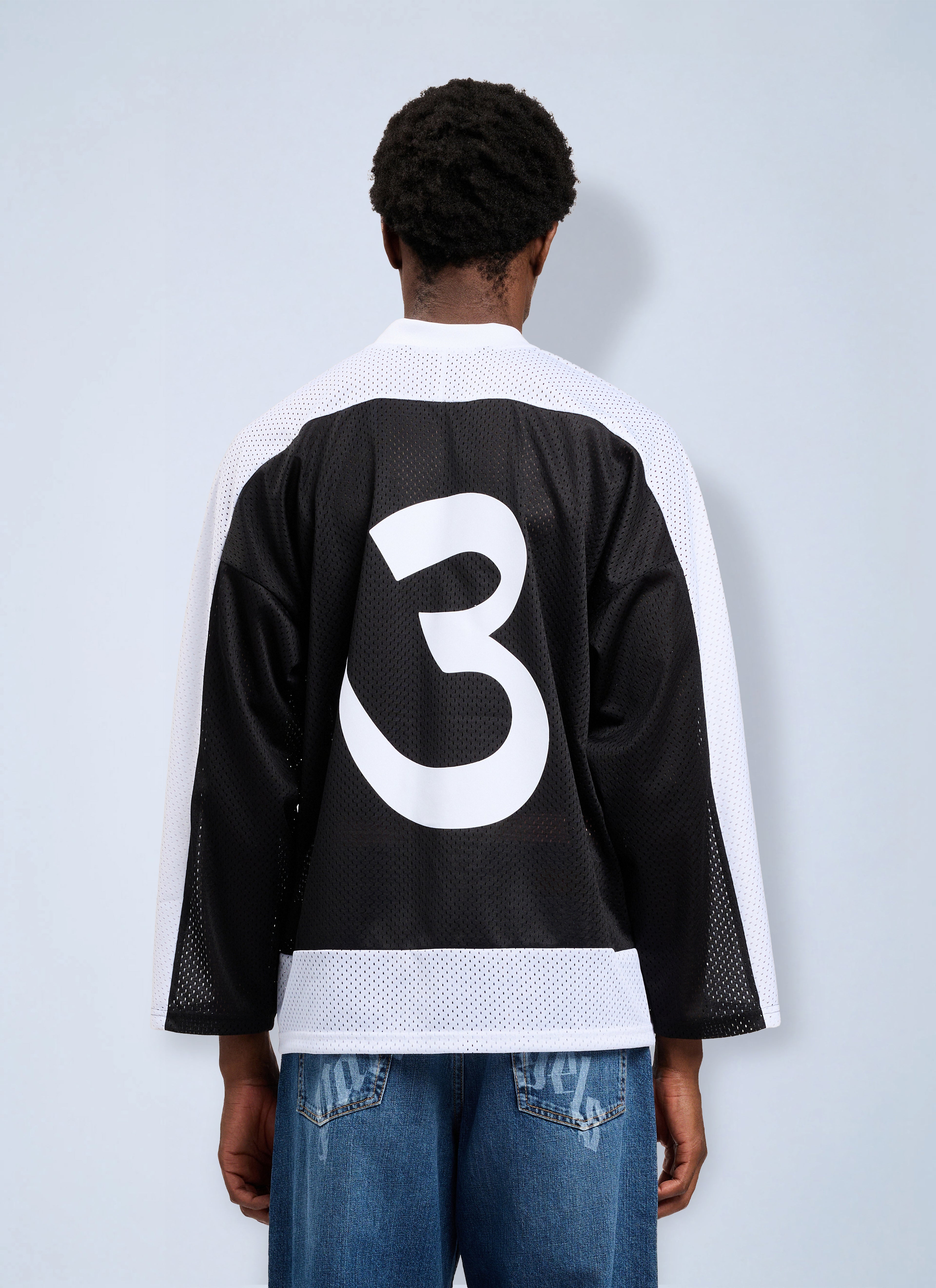Thai Logo Mesh Loose Long-Sleeved T-Shirt
