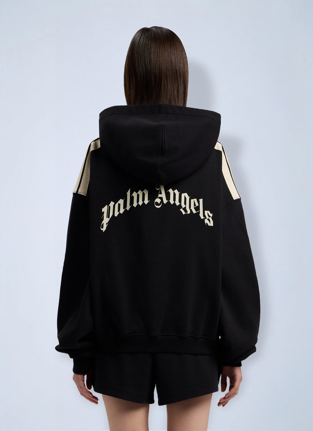 Curved Logo Loose Crop Hoodie