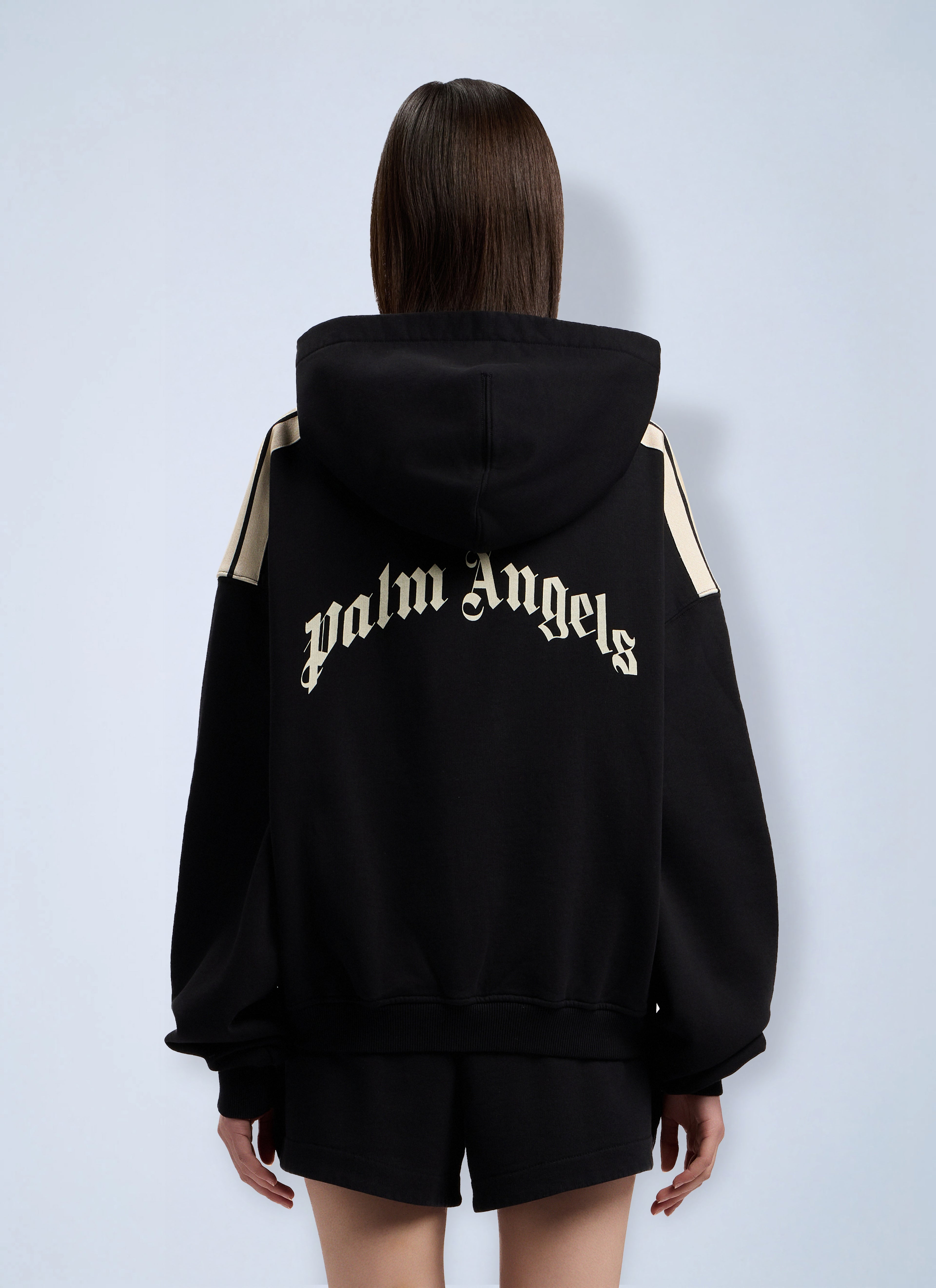 Curved Logo Loose Crop Hoodie