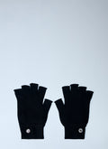 Ribbed Trim Fingerless Gloves
