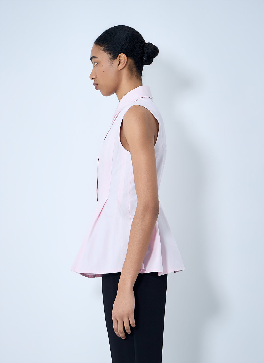 Sleeveless Pleated Blouse