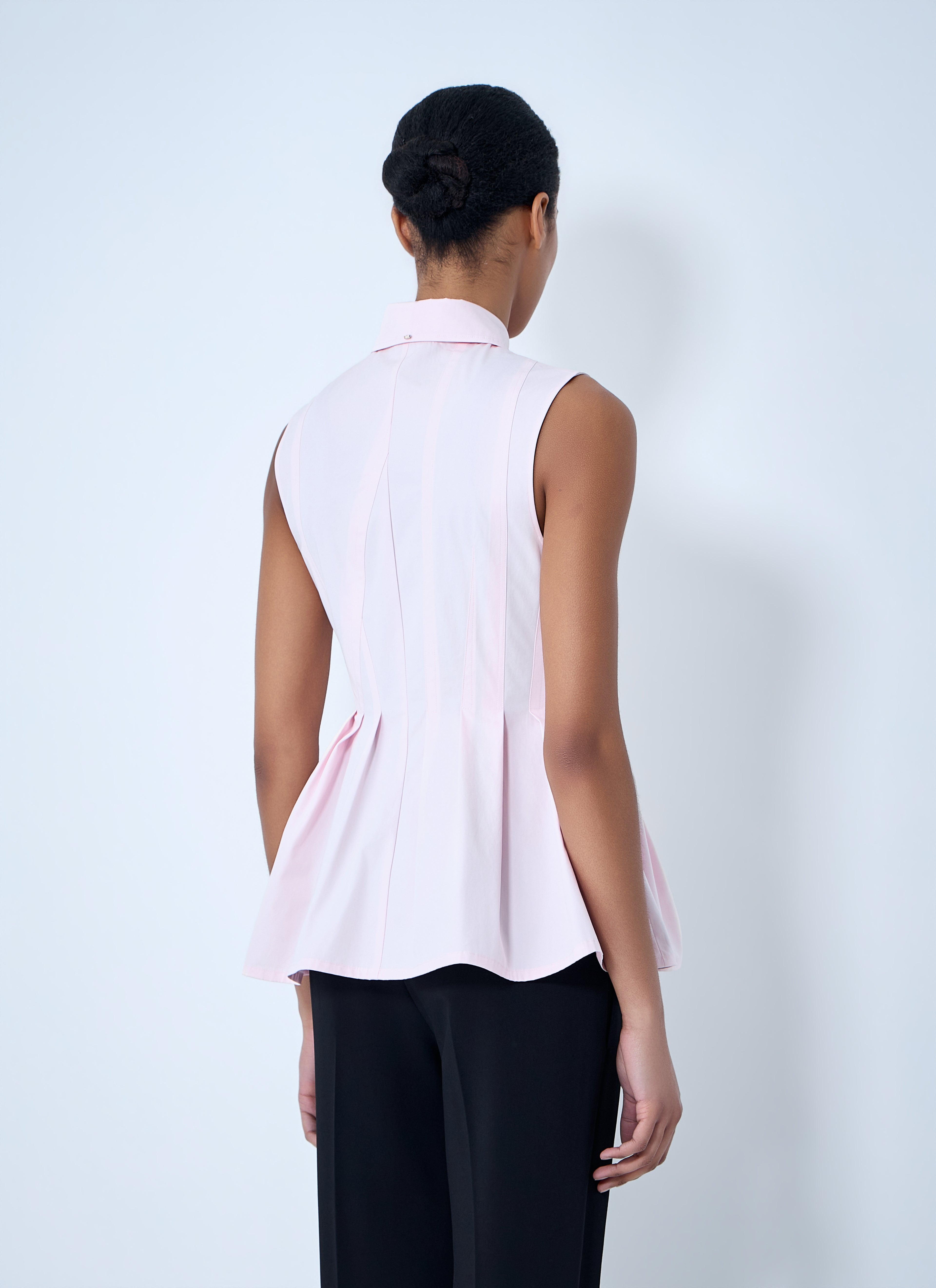 Sleeveless Pleated Blouse