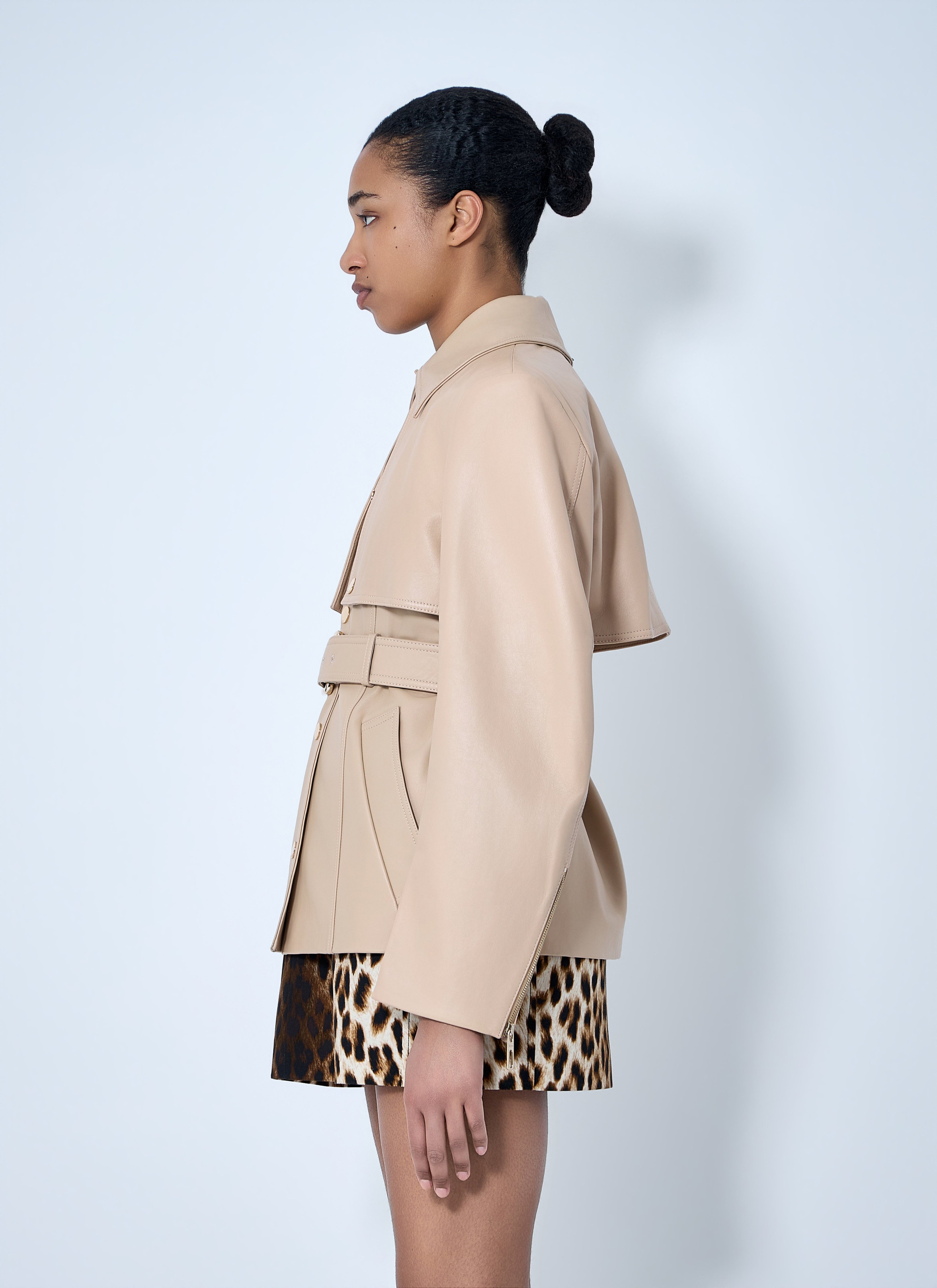 Leather Belted Jacket