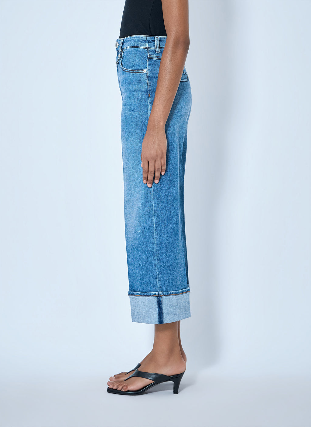 Cropped Wide-Leg Denim Jeans