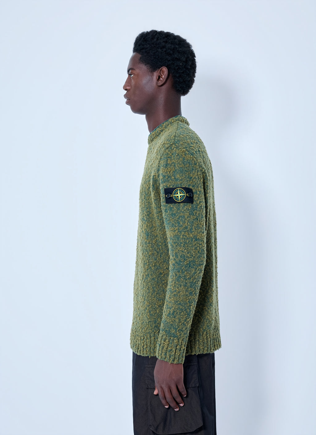 Crewneck Textured Knit Sweater