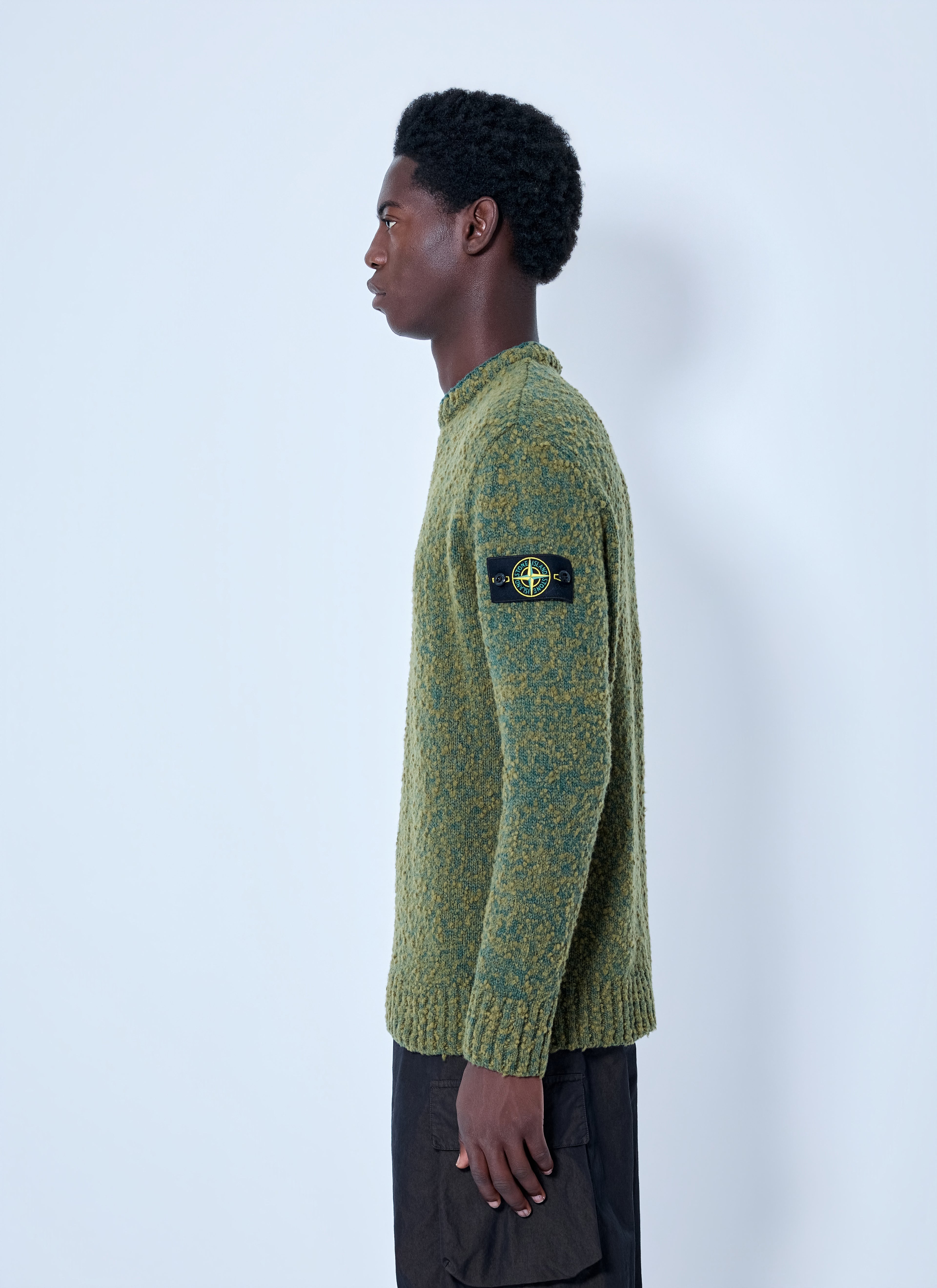 Crewneck Textured Knit Sweater