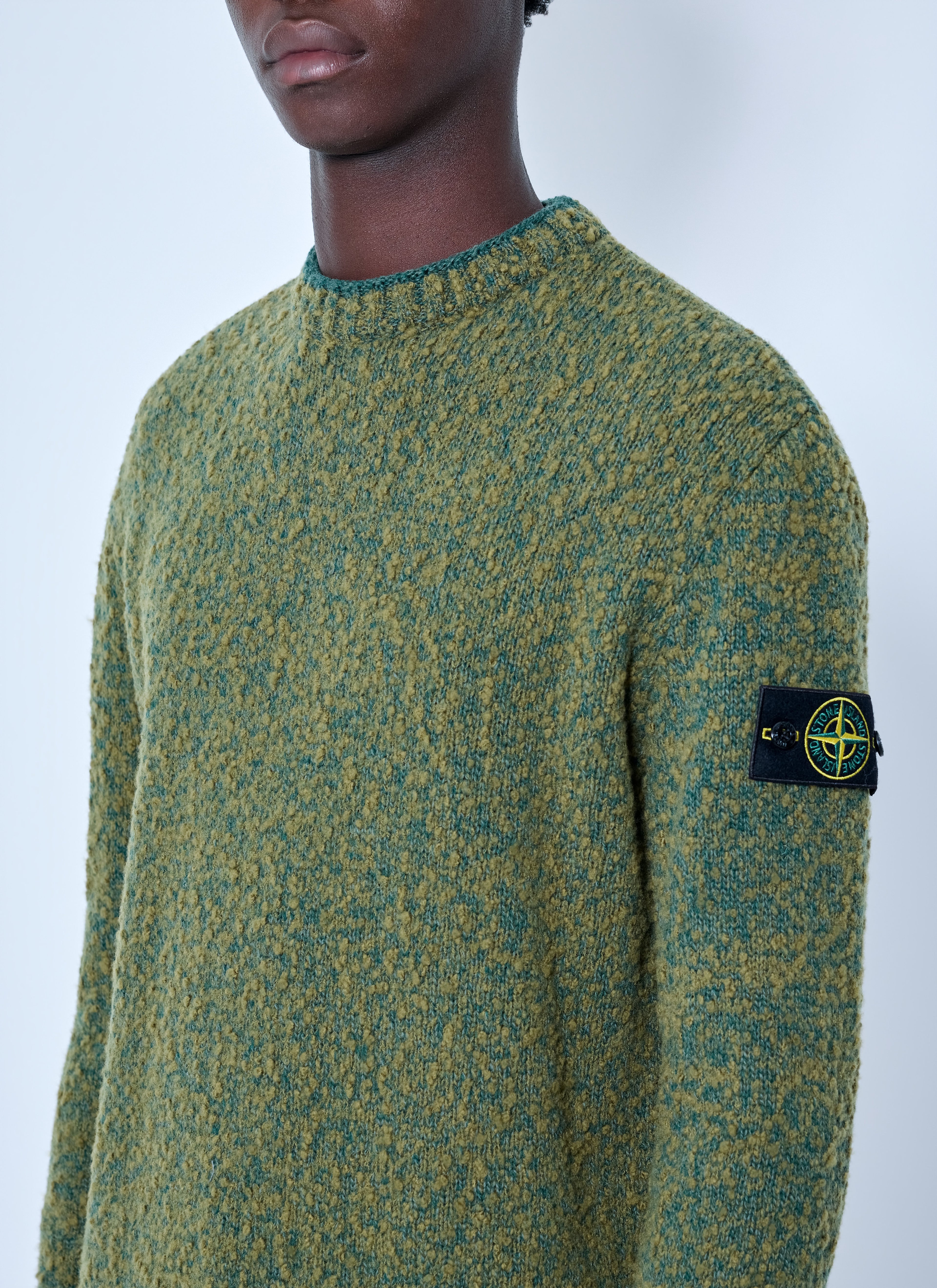 Crewneck Textured Knit Sweater