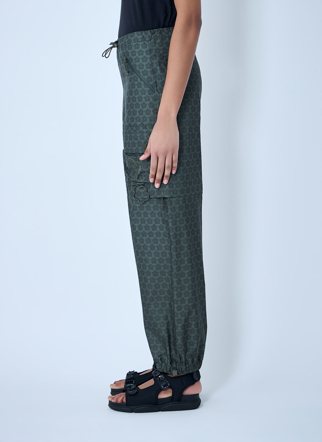 Drawstring Waist Cargo Trousers