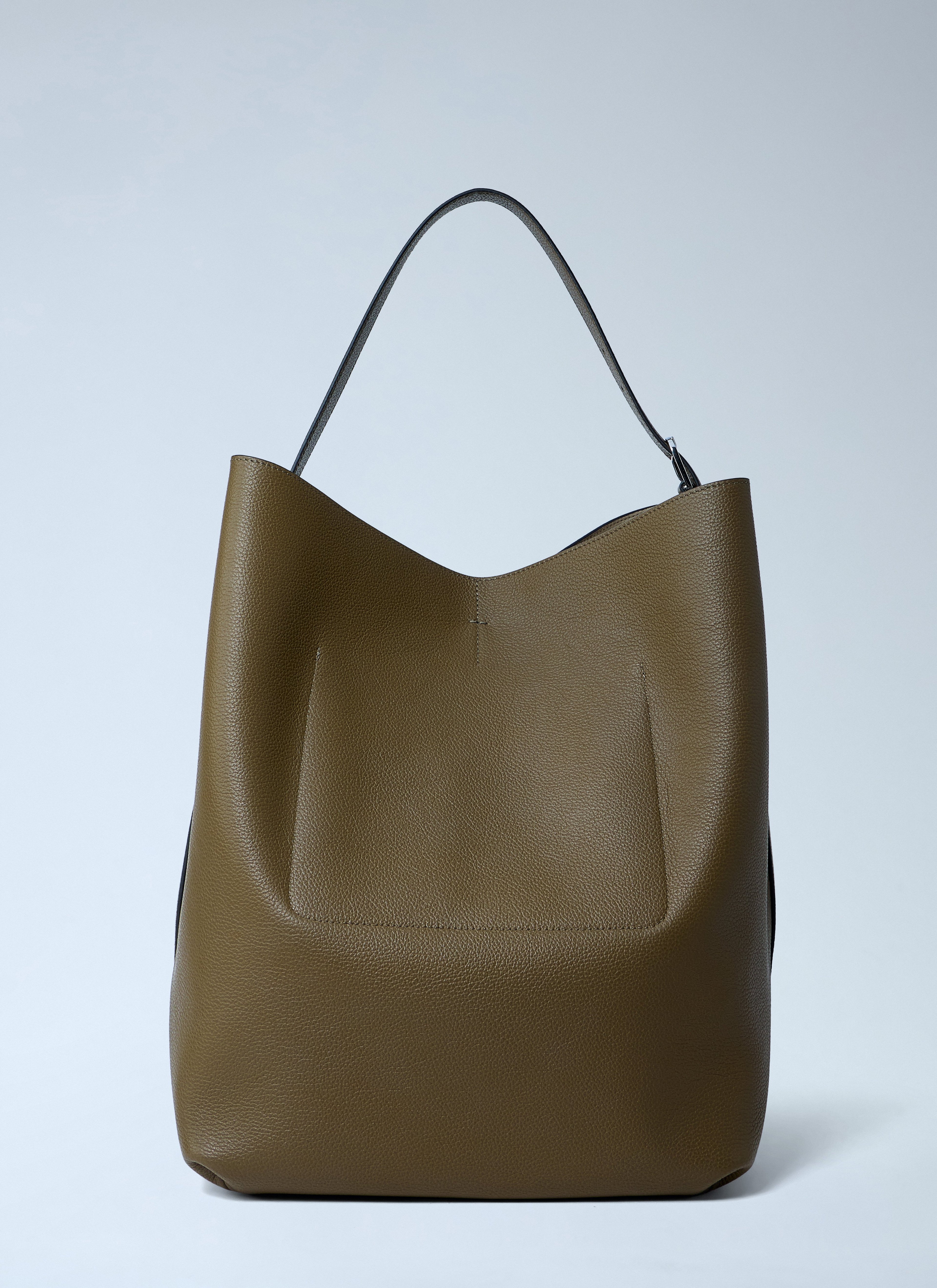 Leather Belted Tote Bag