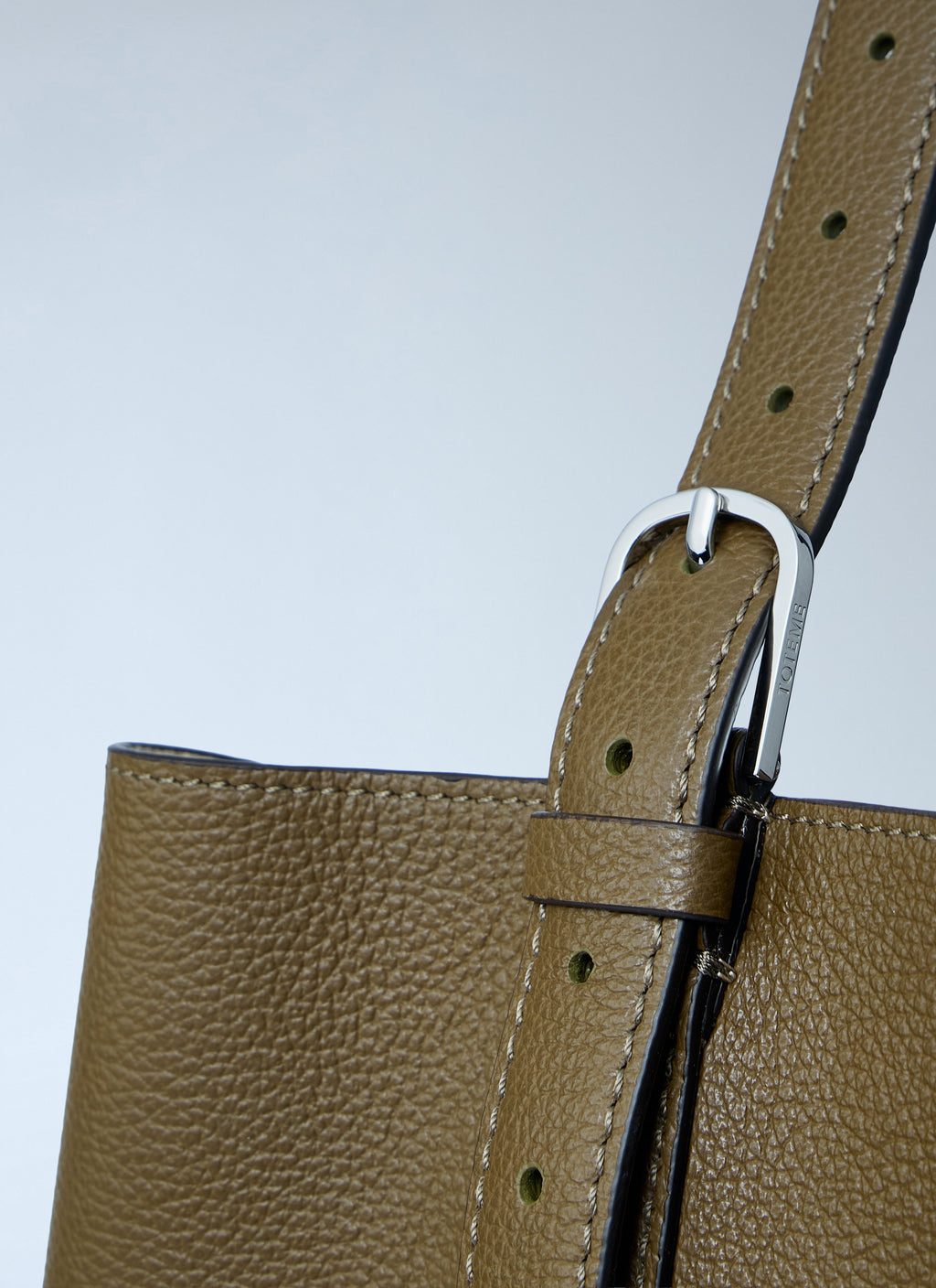 Leather Belted Tote Bag