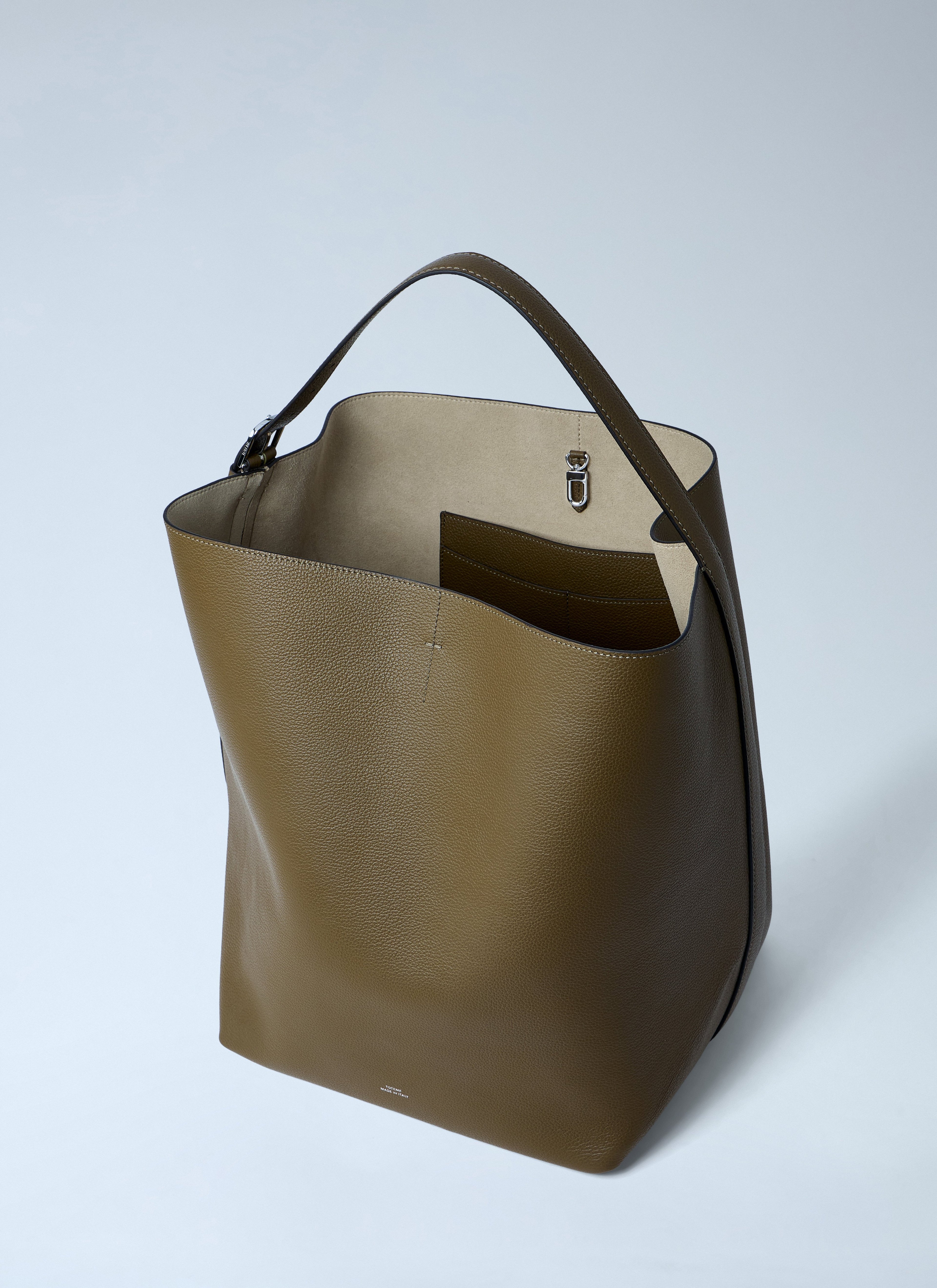 Leather Belted Tote Bag