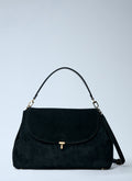 T-Lock Suede Satchel Bag