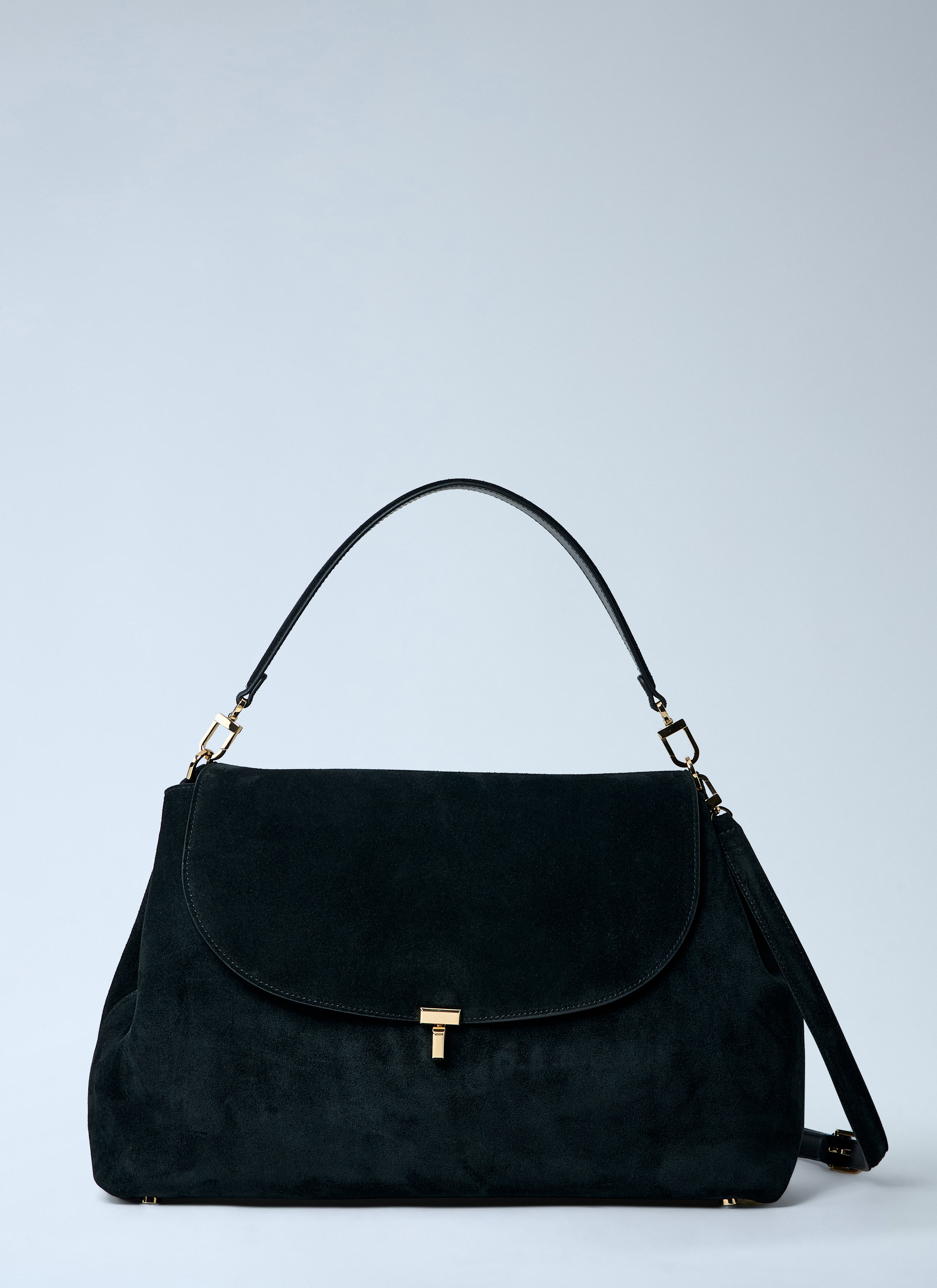 T-Lock Suede Satchel Bag