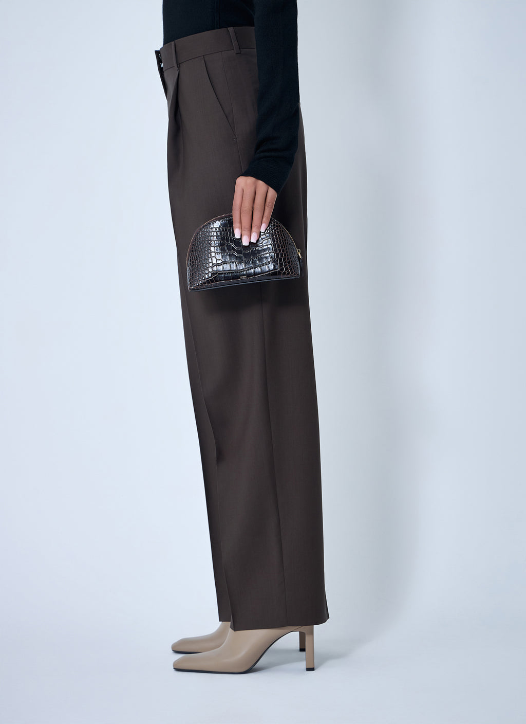 Croc-Embossed Day Pouch