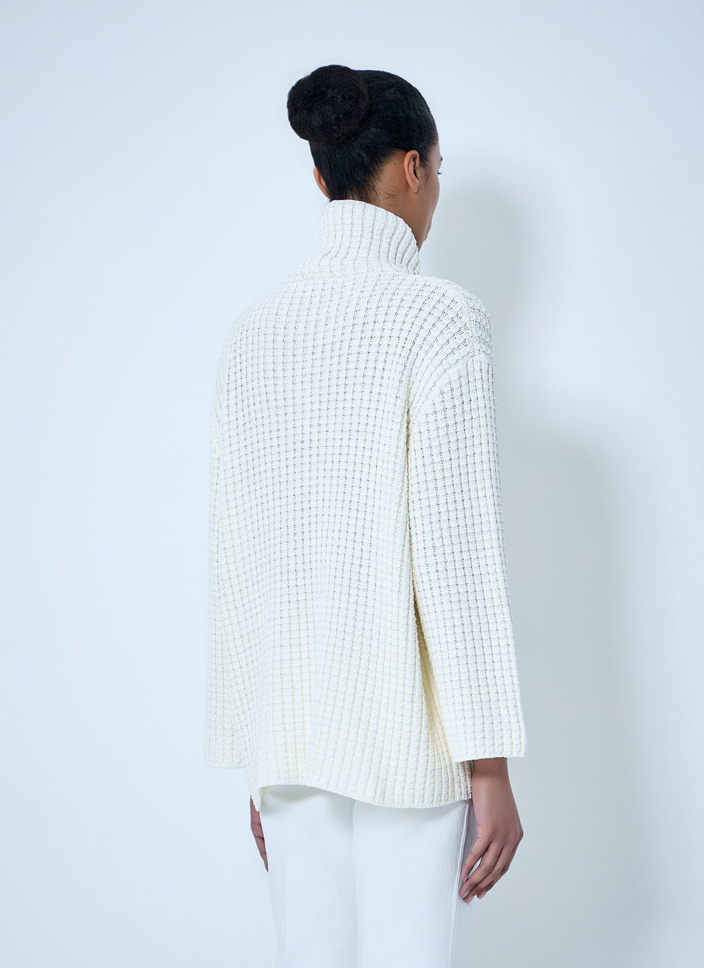Waffle Knit Turtleneck Sweater