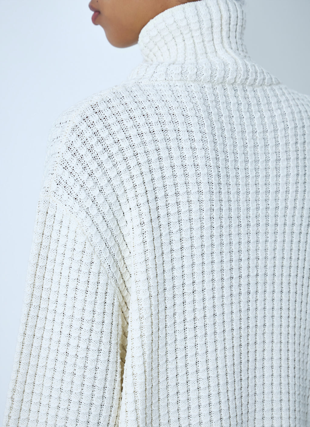 Waffle Knit Turtleneck Sweater