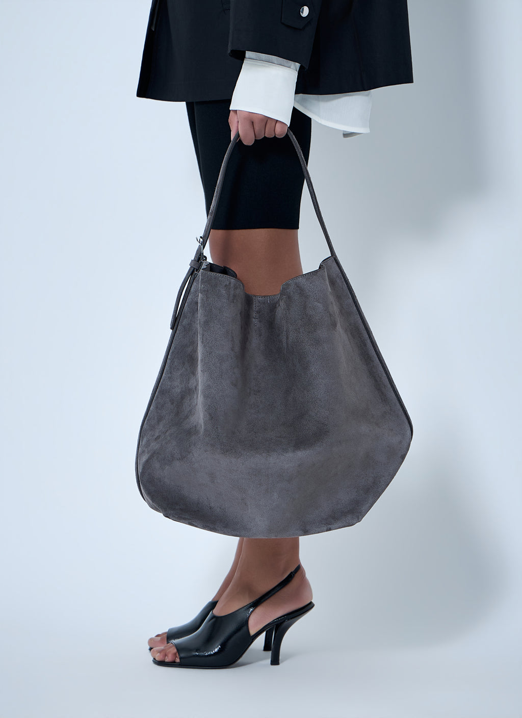 Belted Suede Tote Bag