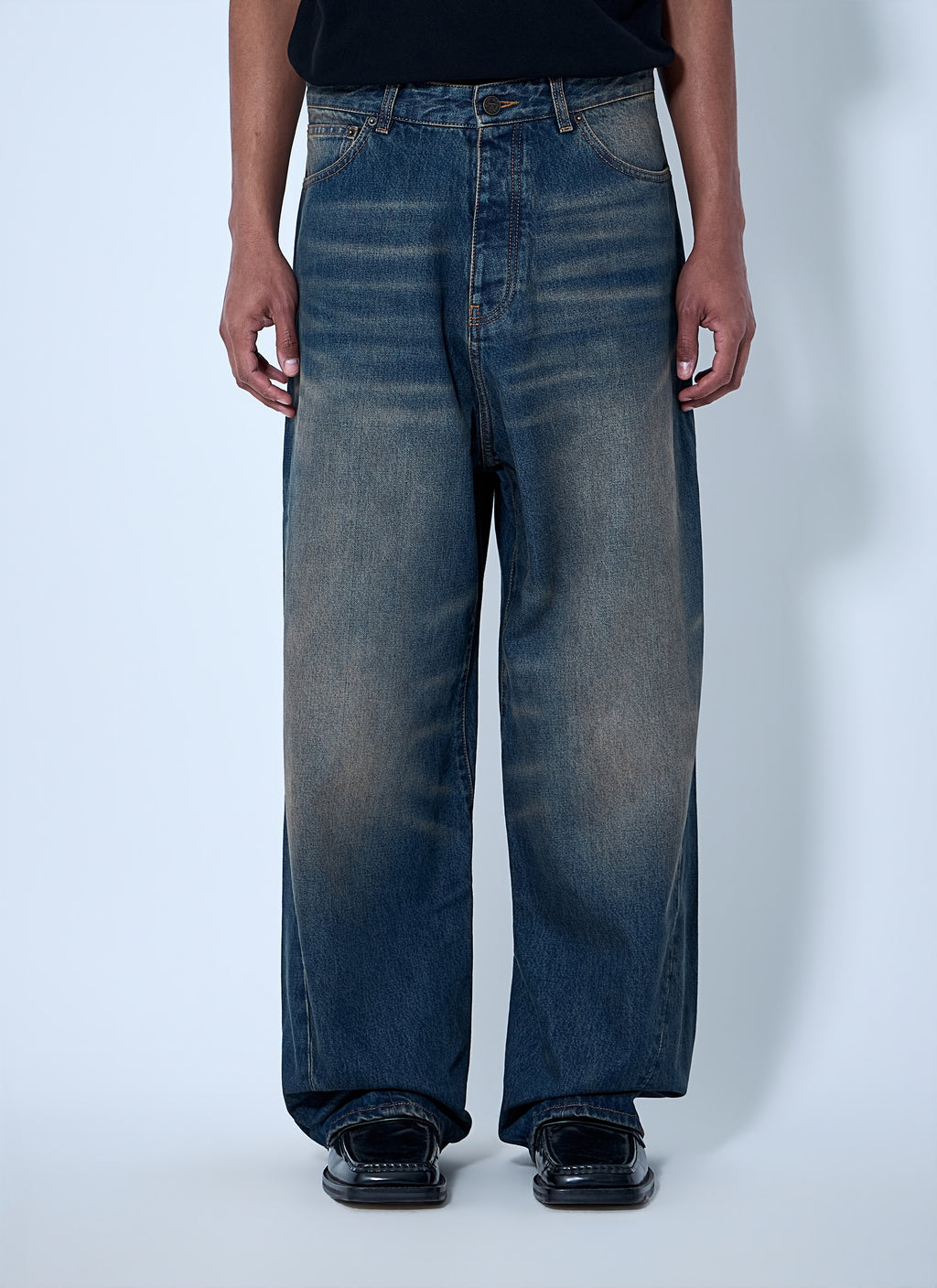 Wide-Leg Denim Trousers