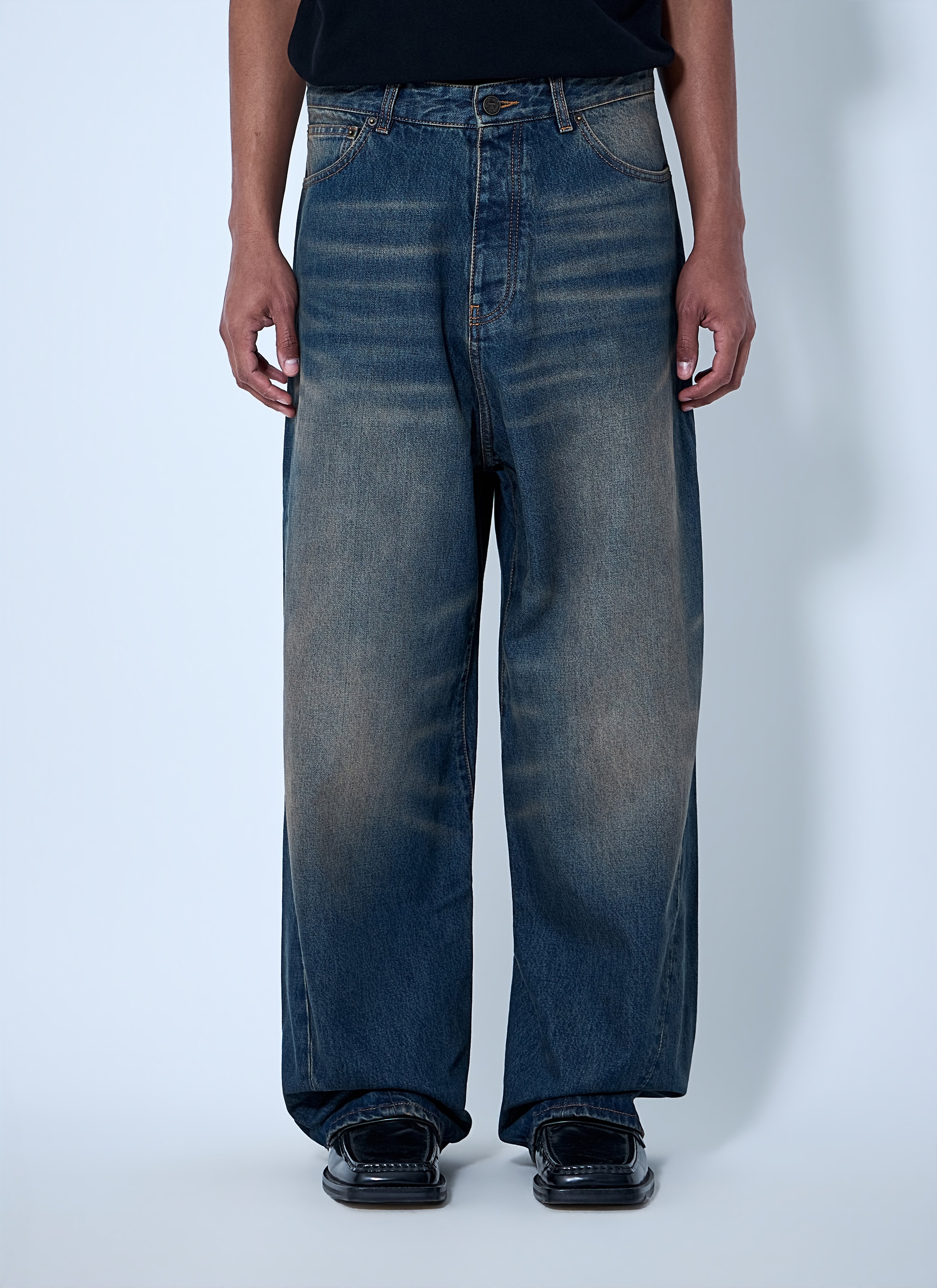 Wide-Leg Denim Trousers