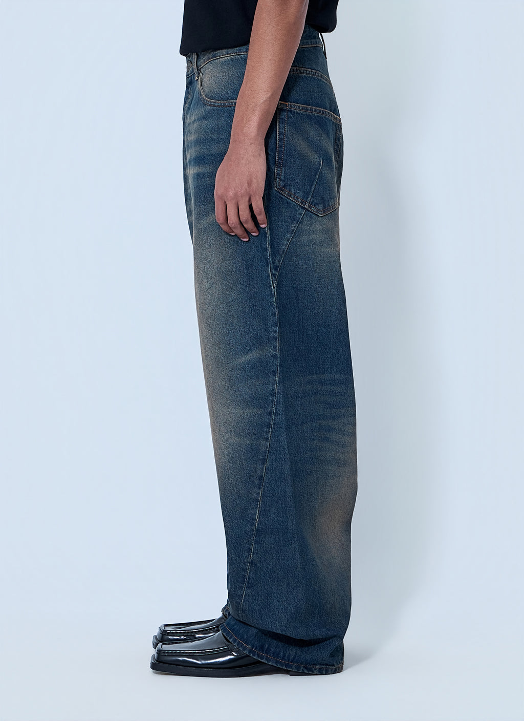 Wide-Leg Denim Trousers