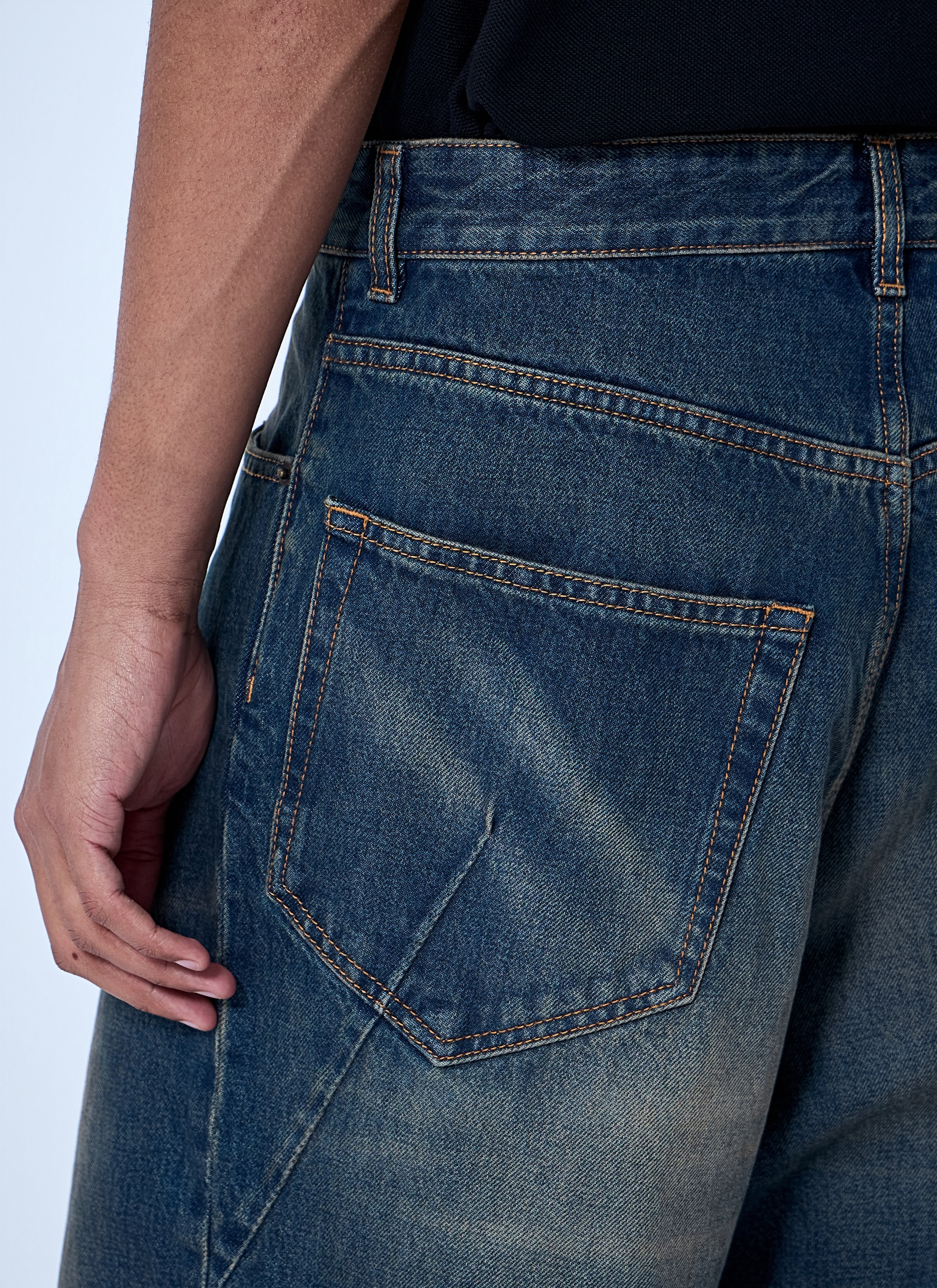 Wide-Leg Denim Trousers