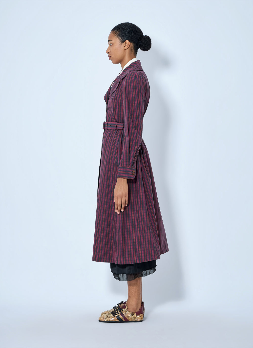 Belted Button-Down Trench Coat