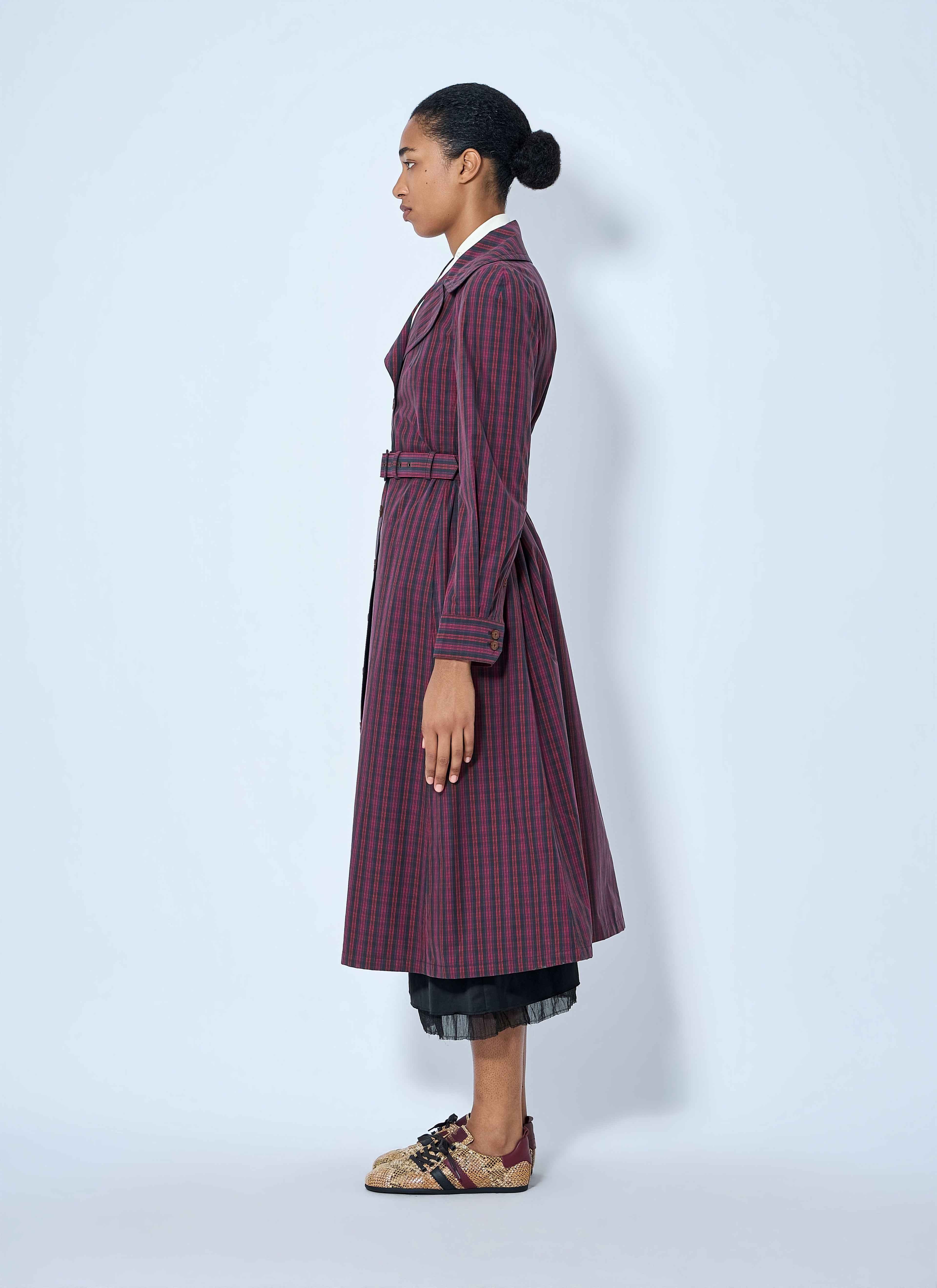 Belted Button-Down Trench Coat
