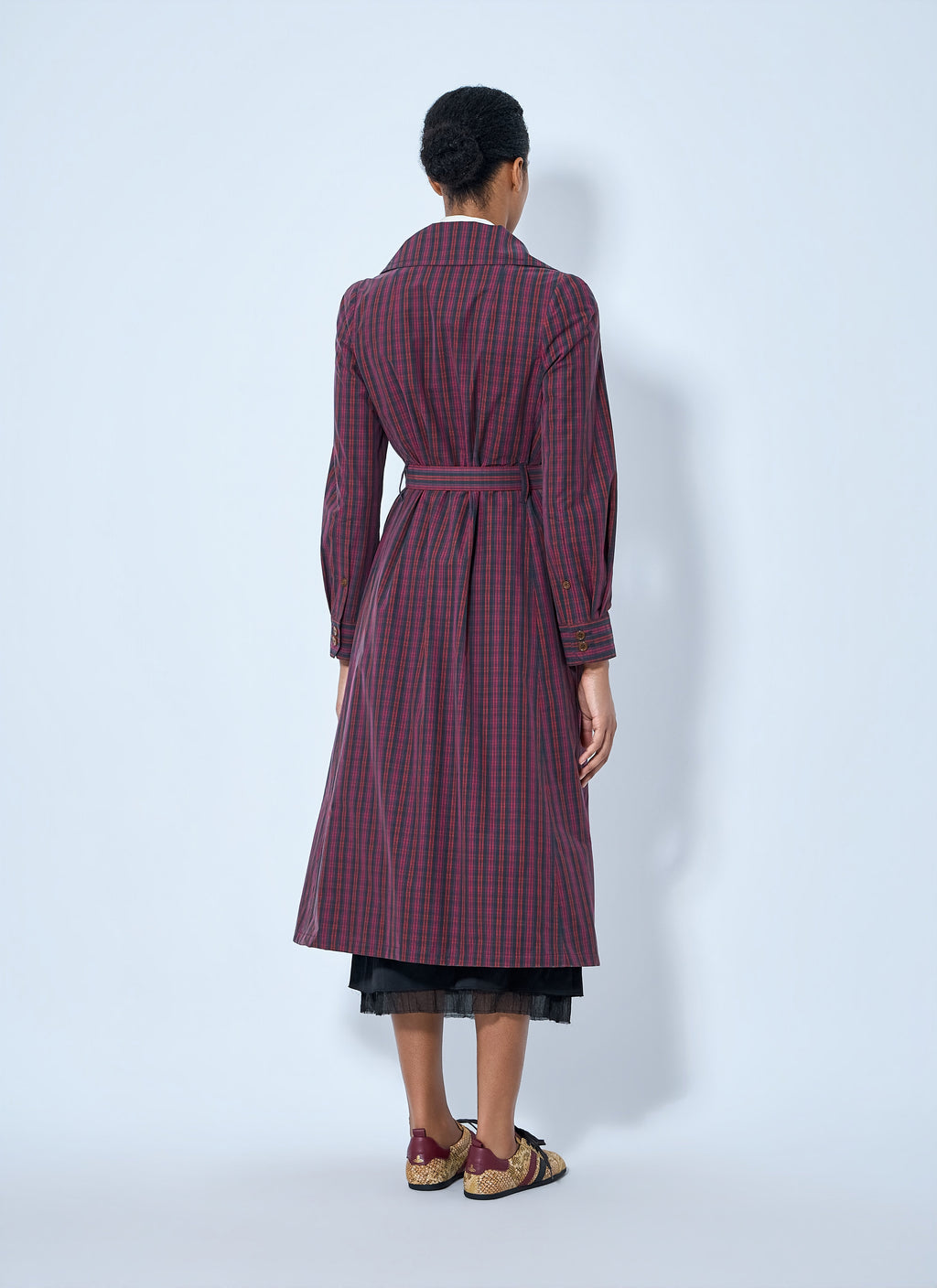 Belted Button-Down Trench Coat